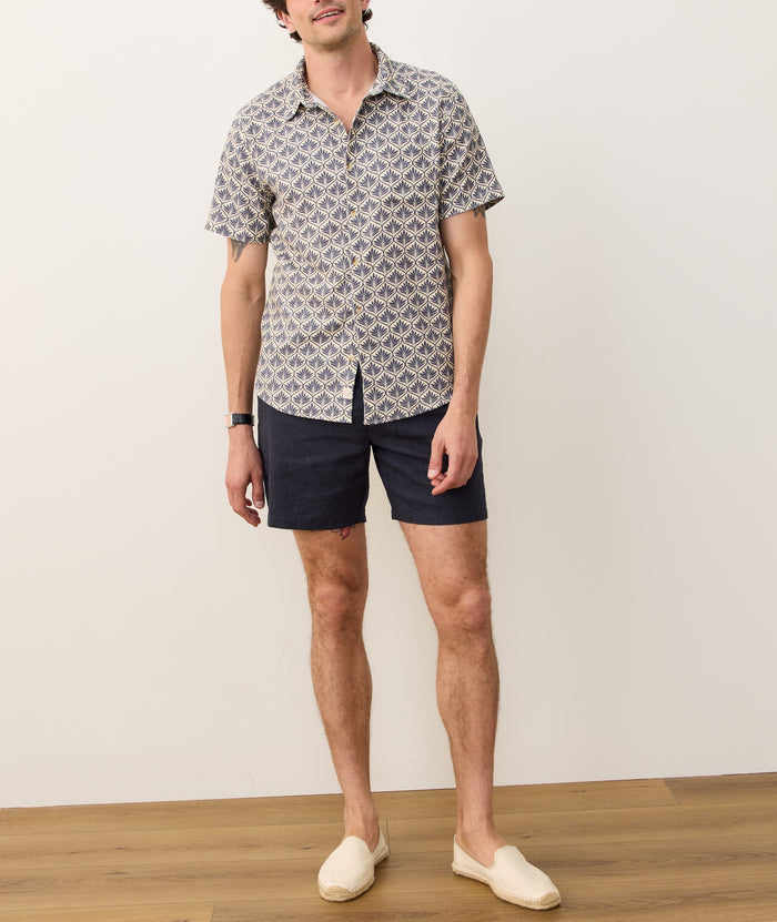 Classic Stretch Selvage Shirt India Ink Agave Print
