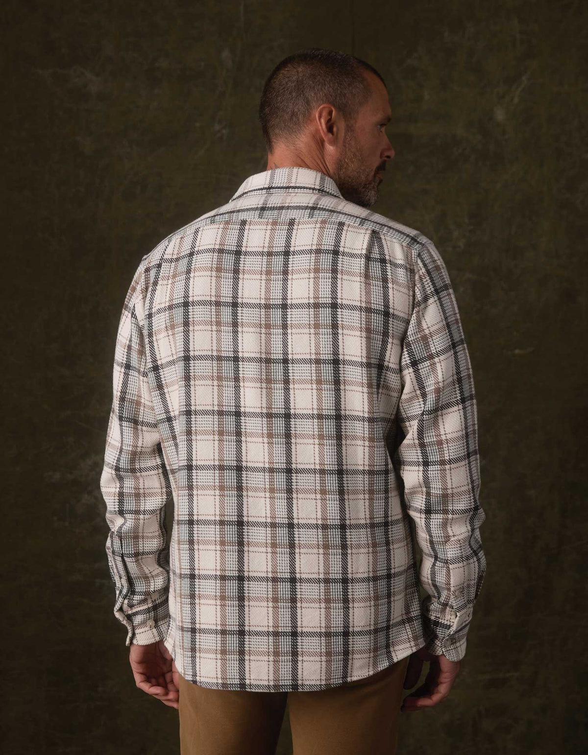Mountain Textured Overshirt Winter White Plaid