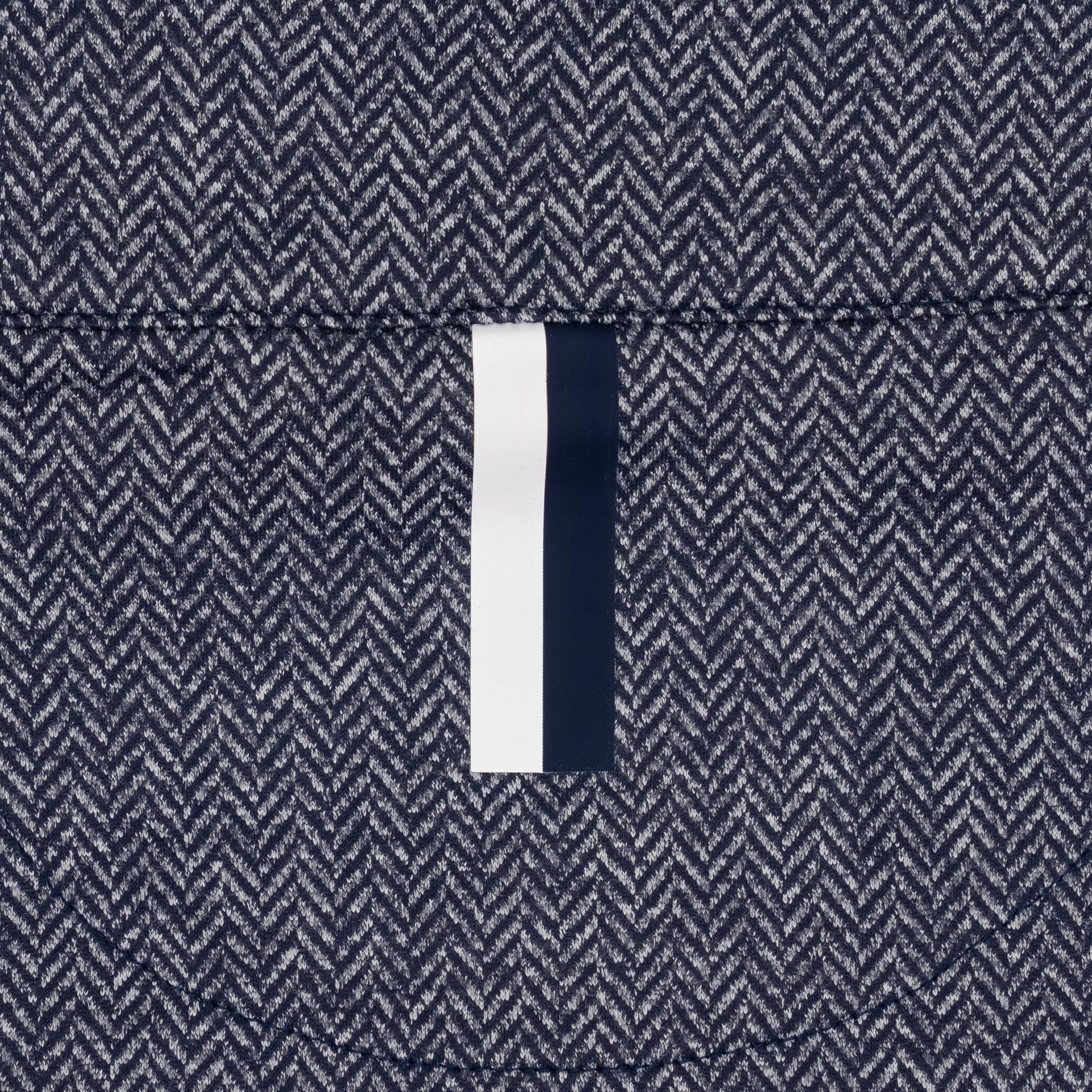 Herringbone Jacquard Q-Zip Fleet Navy/White