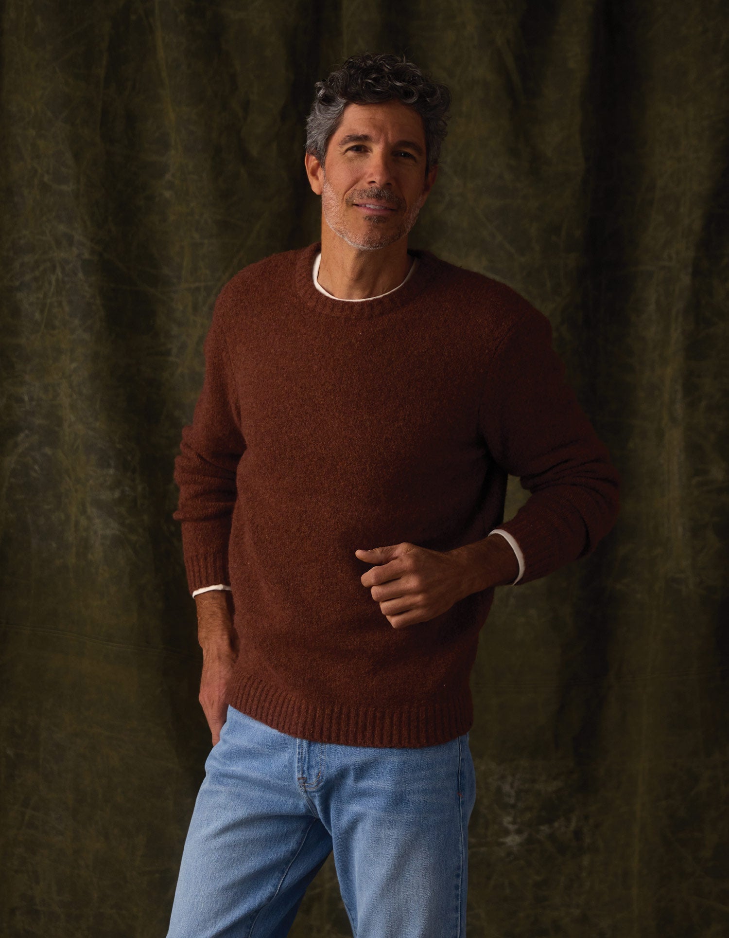Homebound Crewneck Sweater Spiced Brandy