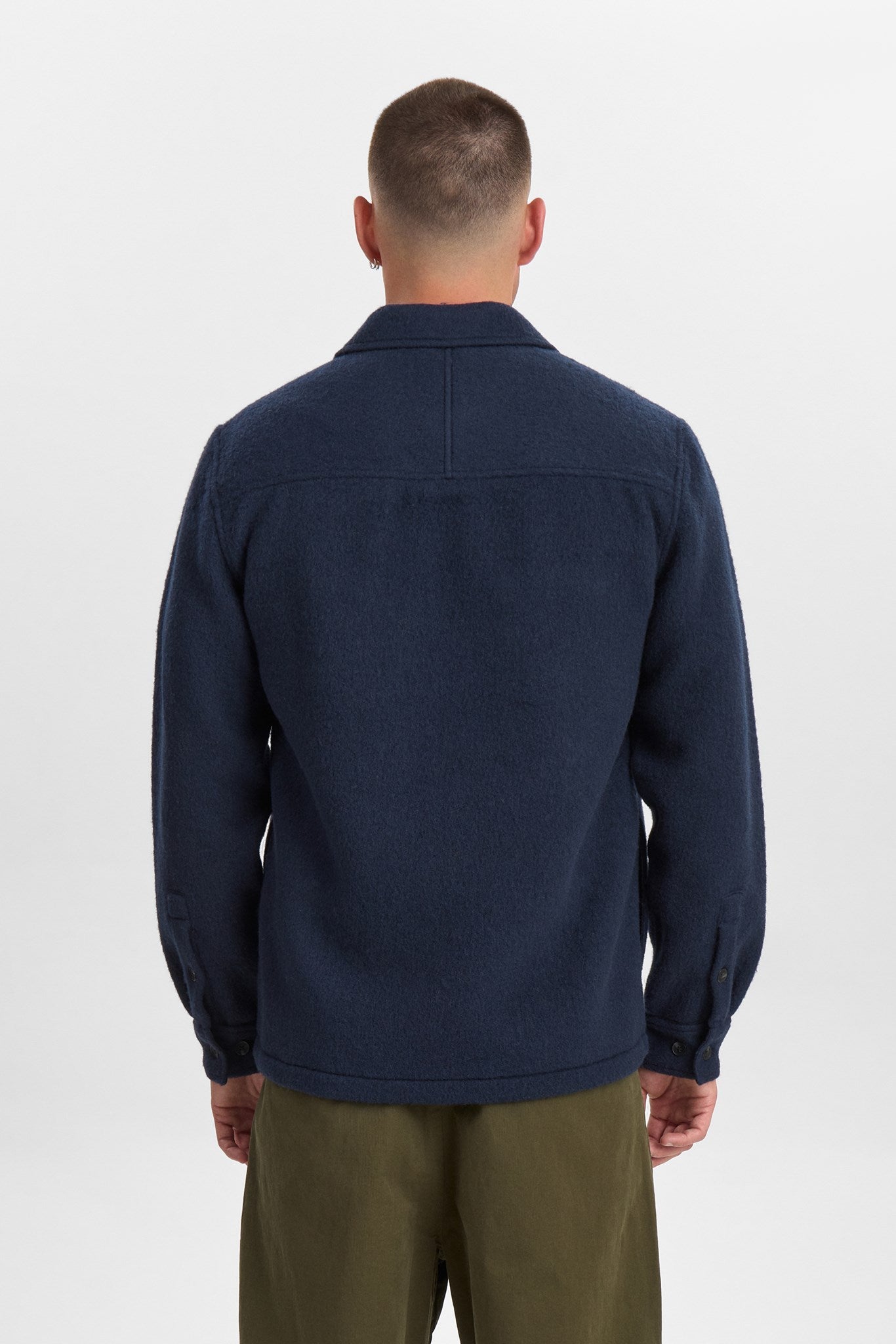Akoscar Boiled Wool Overshirt Sky Captain
