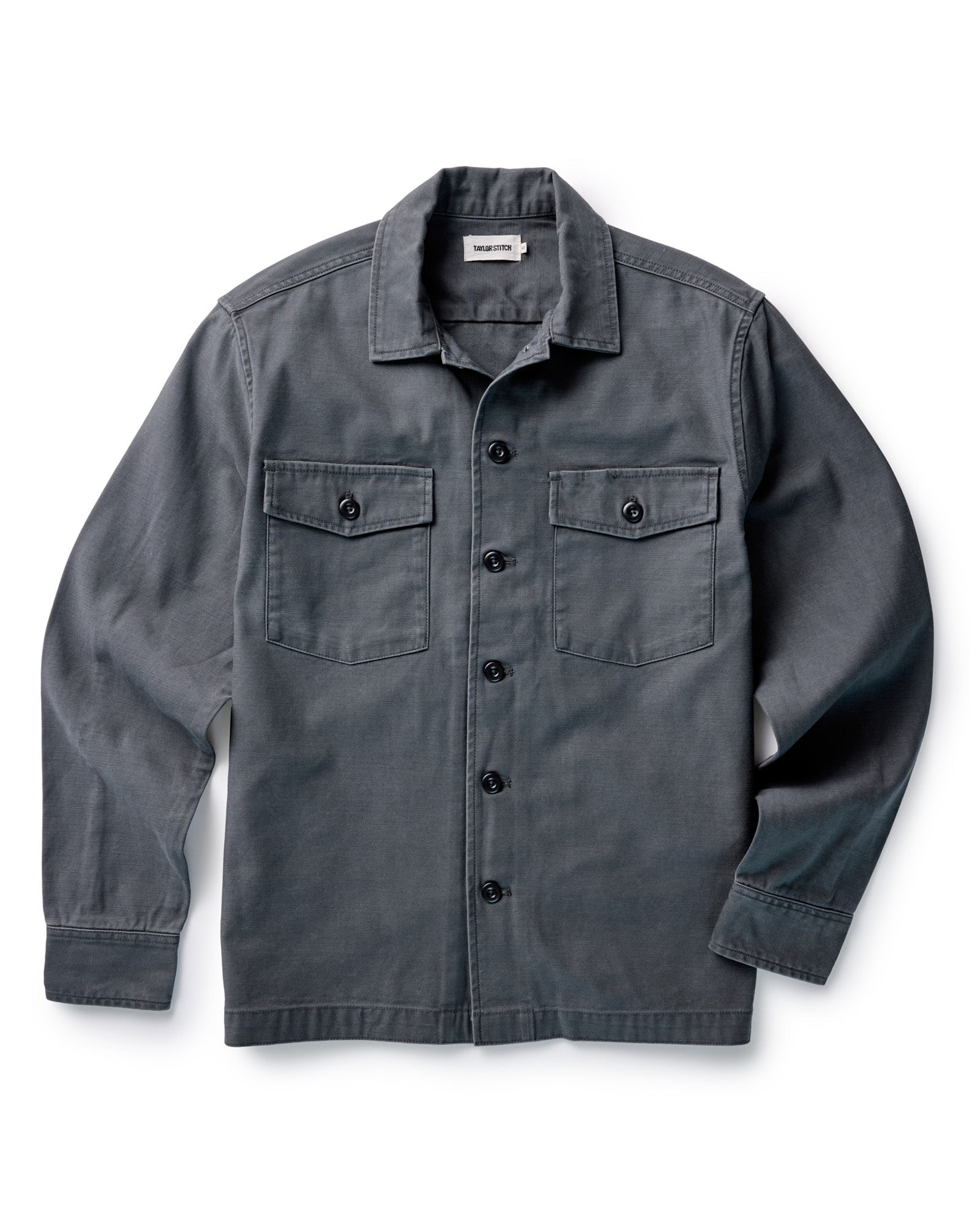 The Surplus Shirt in Reverse Sateen Faded Black