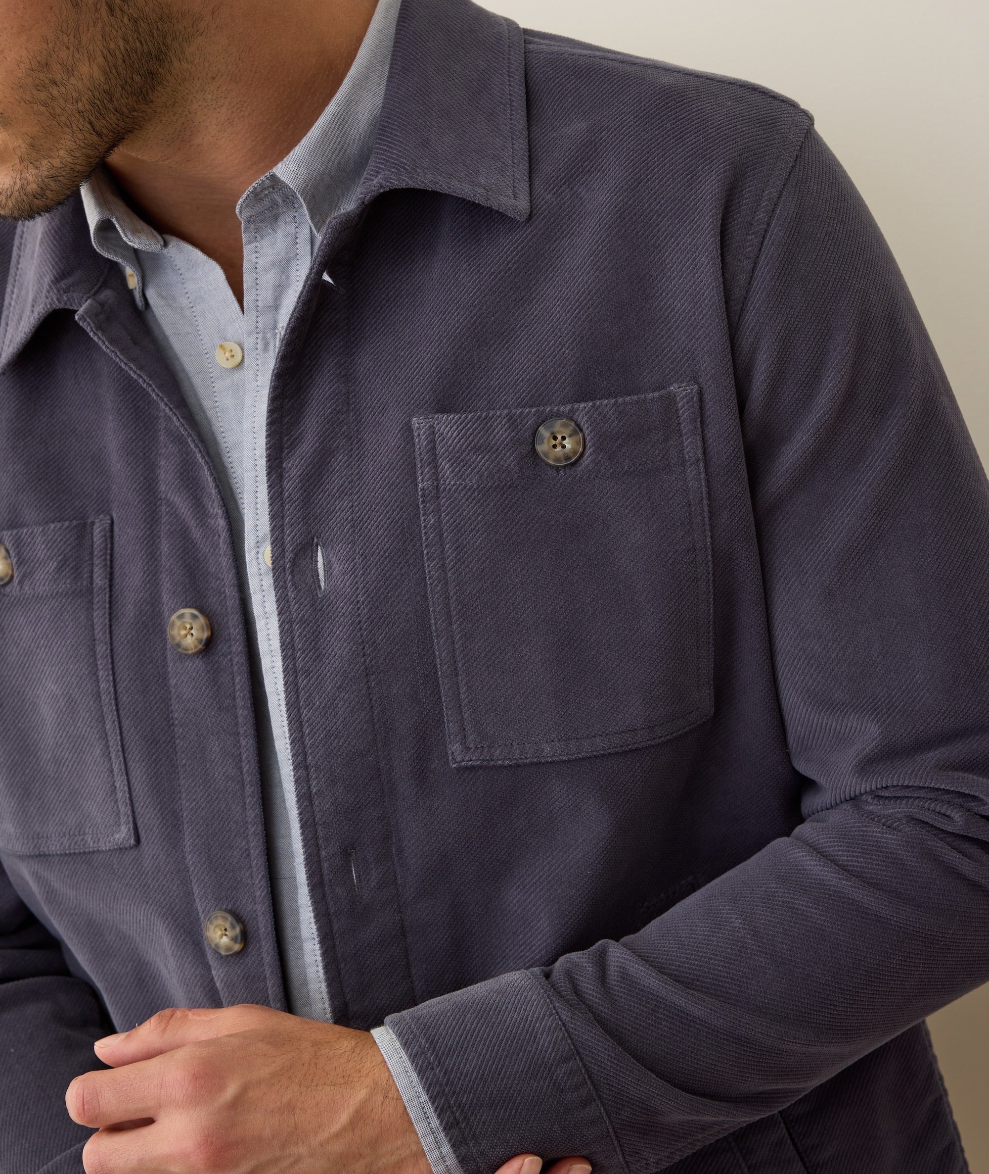 Max Moleskin Overshirt Mood Indigo