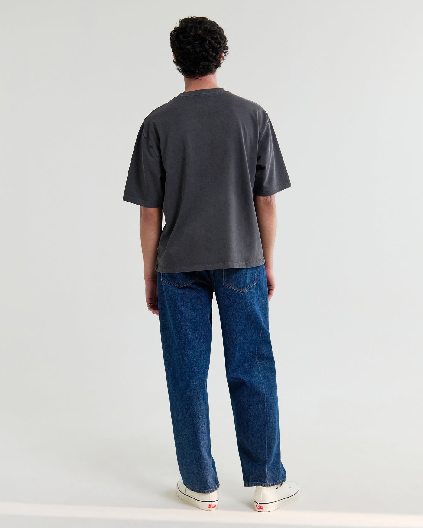 Mark Crop Tee in Compact Cotton Washed Black
