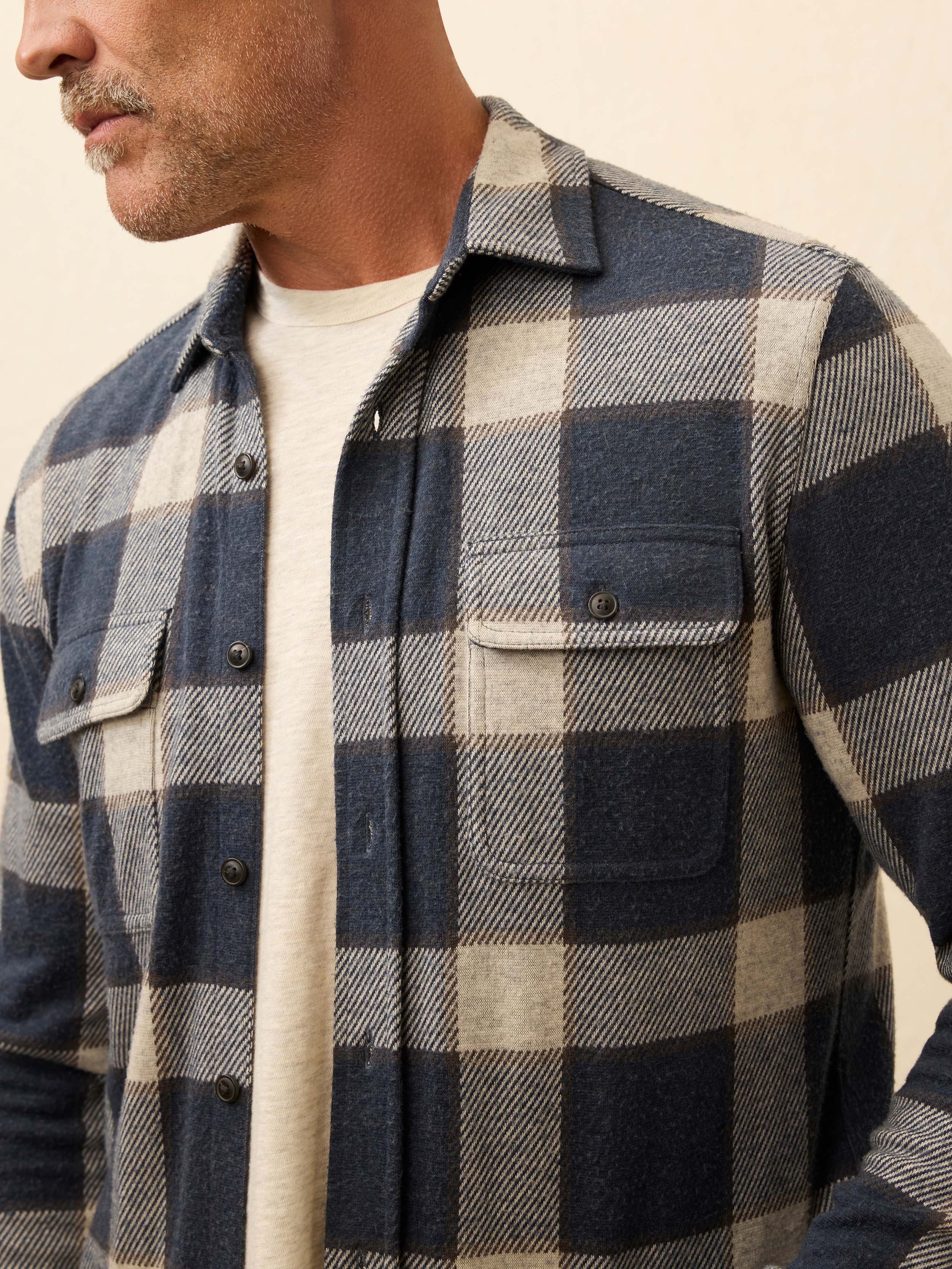 Legend Sweater Shirt Navy Cloud Plaid