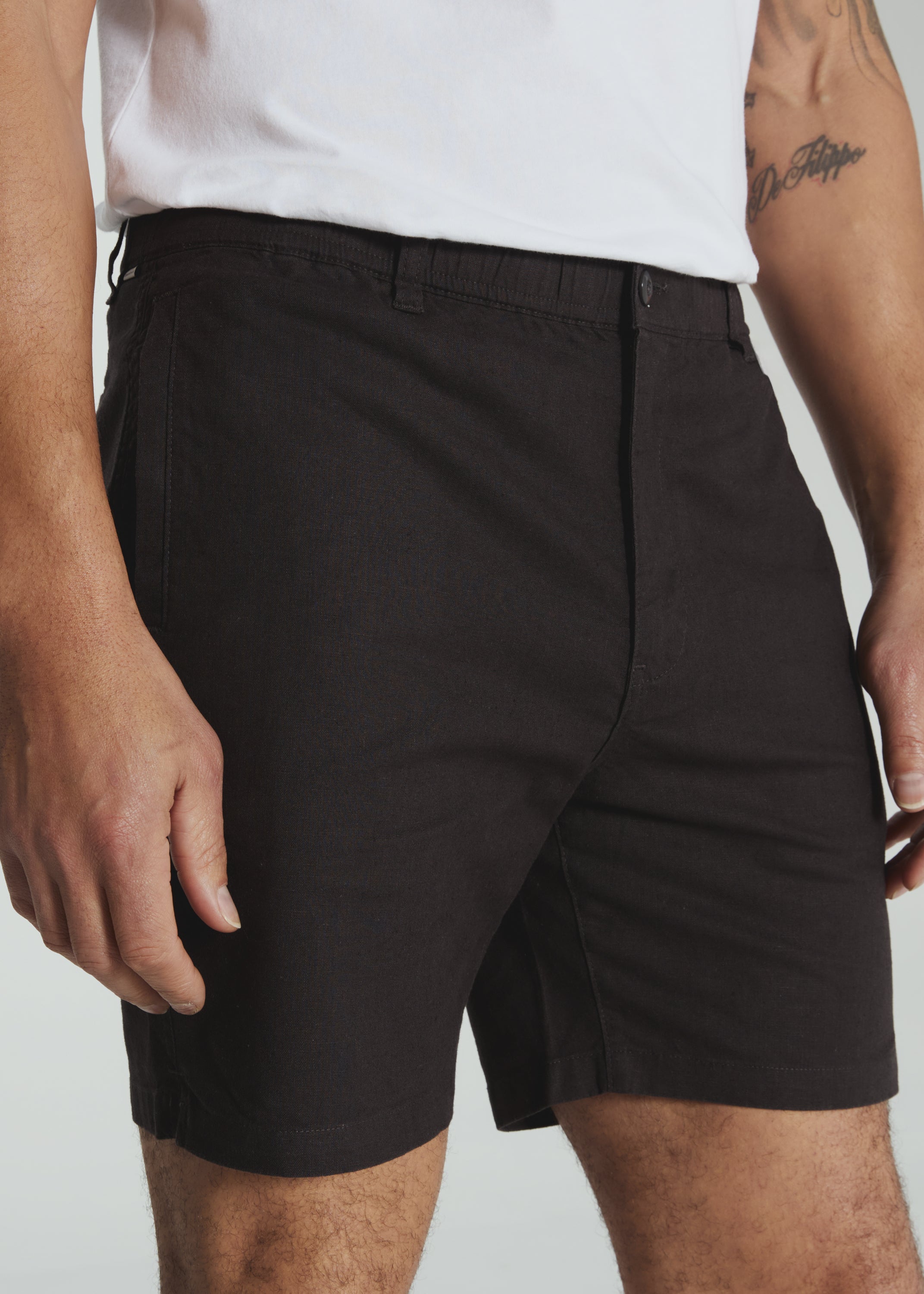 Laguna 5" Linen Short Charcoal
