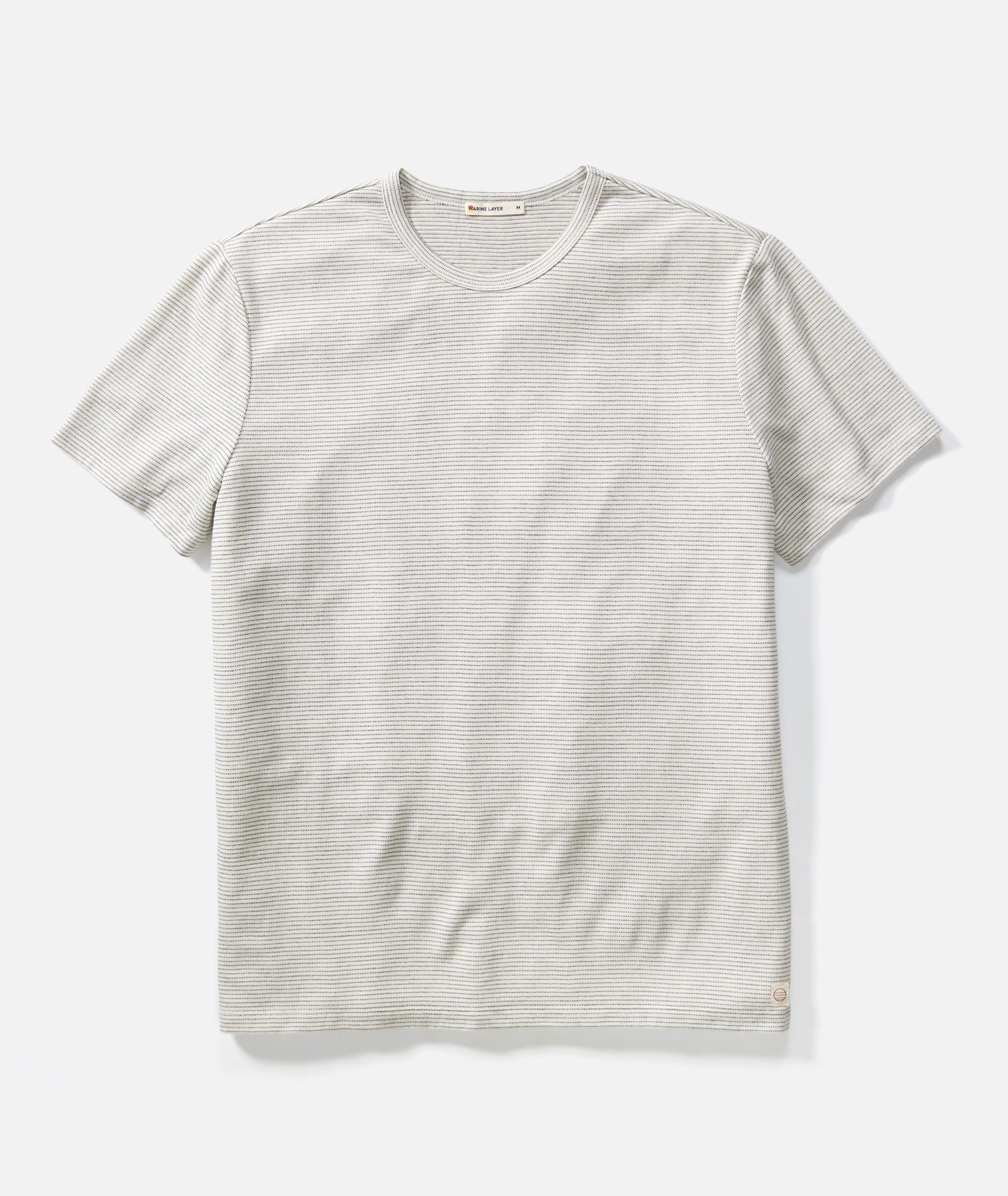 Signature Jacquard Crew Tee Whitecap/Navy