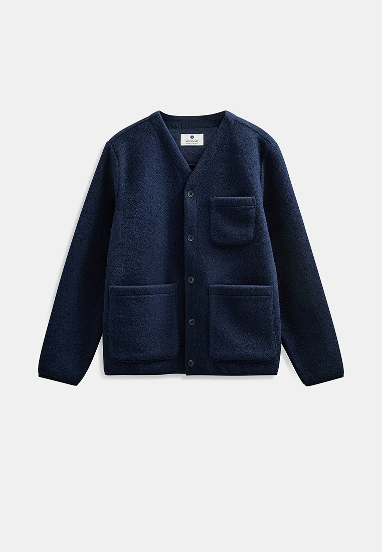 Aksigurd Boiled Wool Cardigan Sky Captain