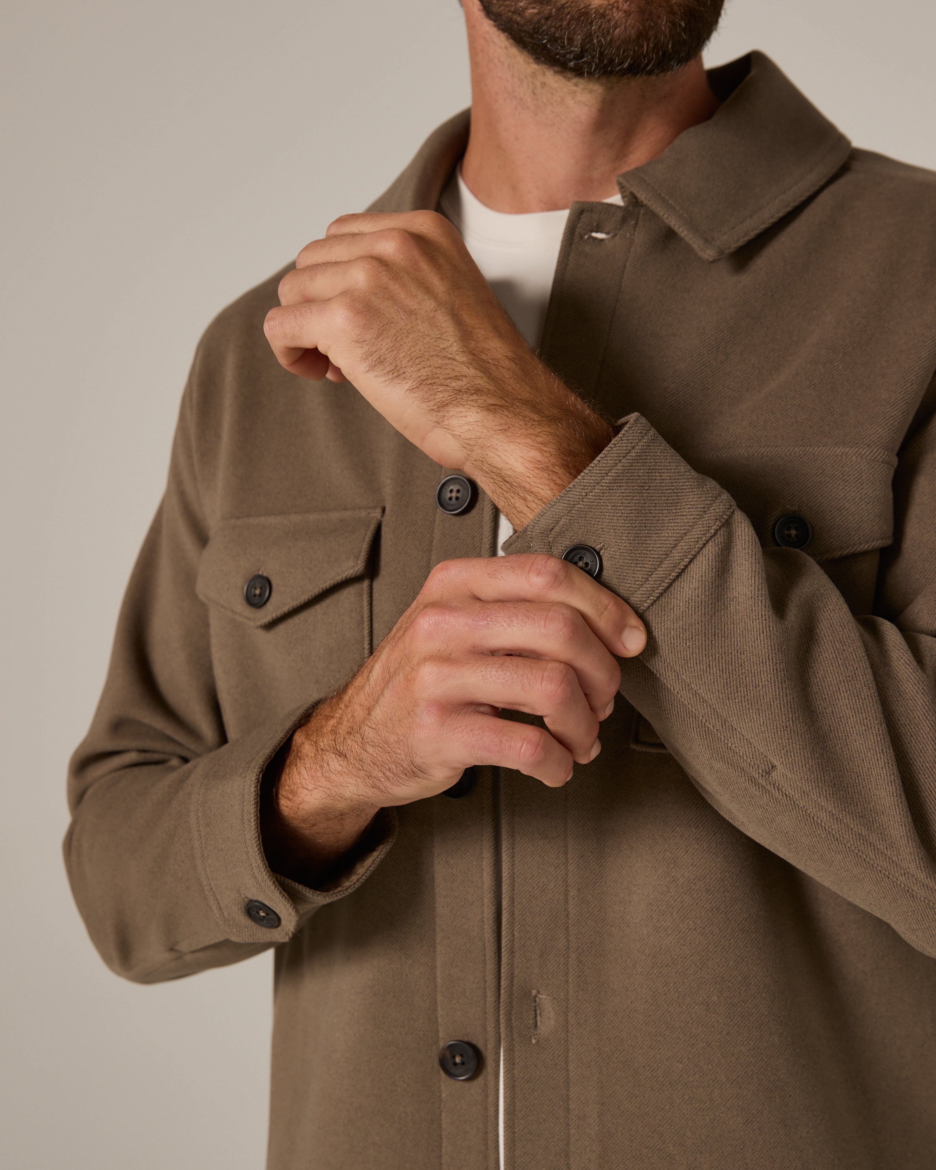 Craftsman Twill Shacket Khaki