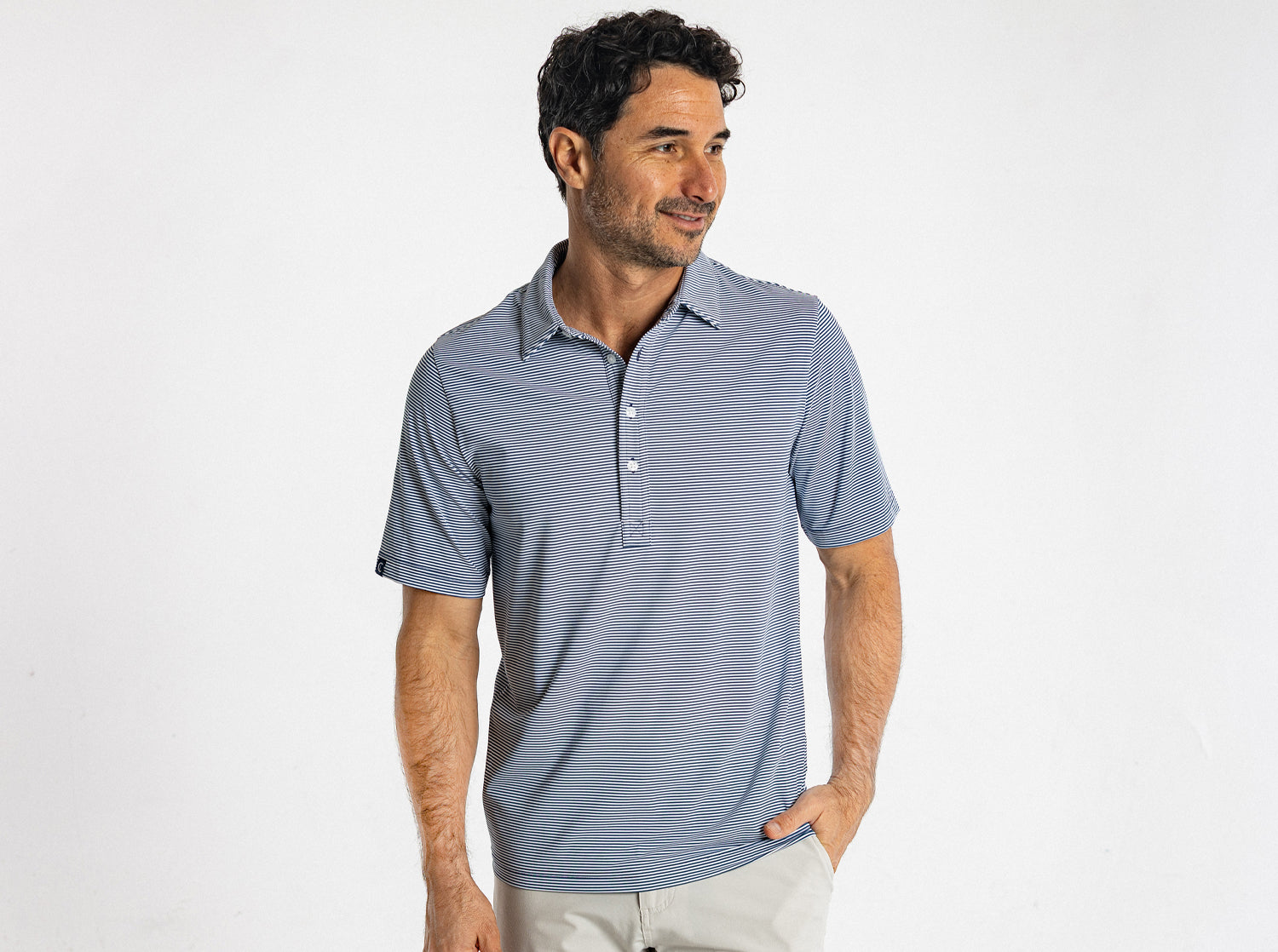 Performance Sport Range Polo Navy Hobby Stripe