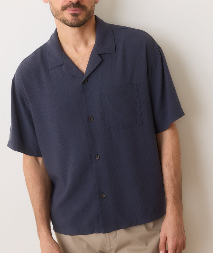 Relaxed Boxy Resort Shirt India Ink