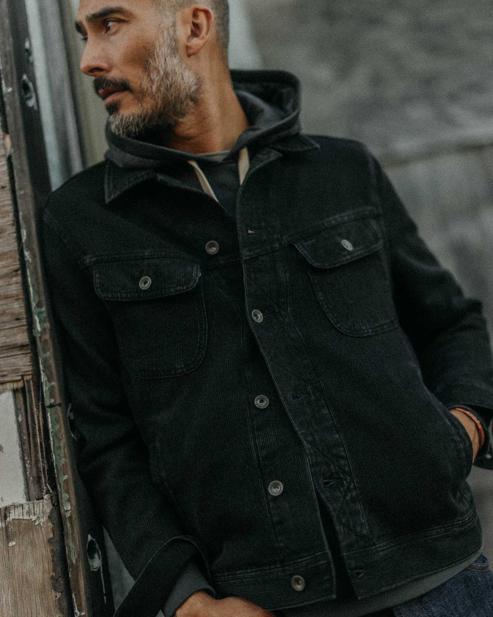 The Long Haul Jacket in Waffle Black Indigo