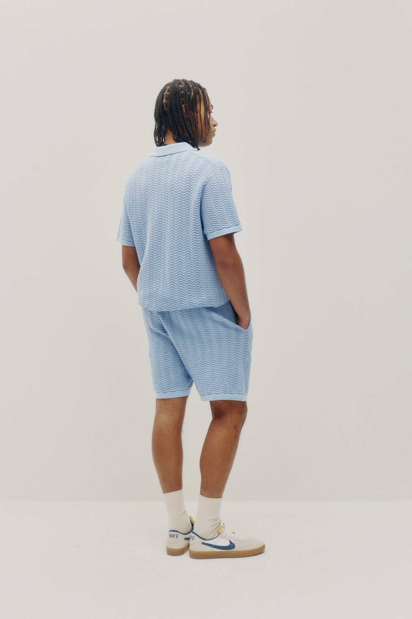 Wave Knit Shorts Rain Washed