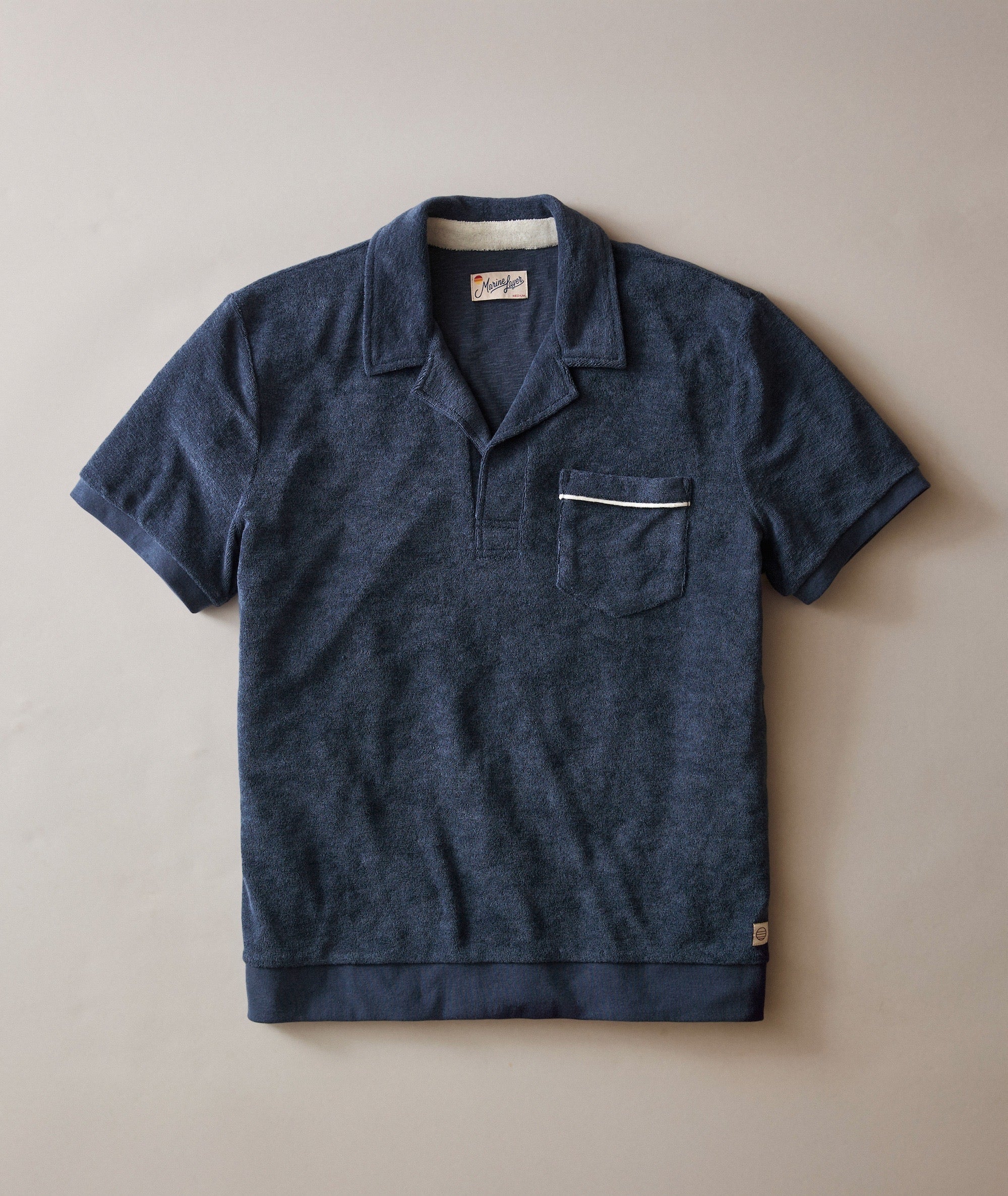 Emilio Vintage Terry Polo Navy/White
