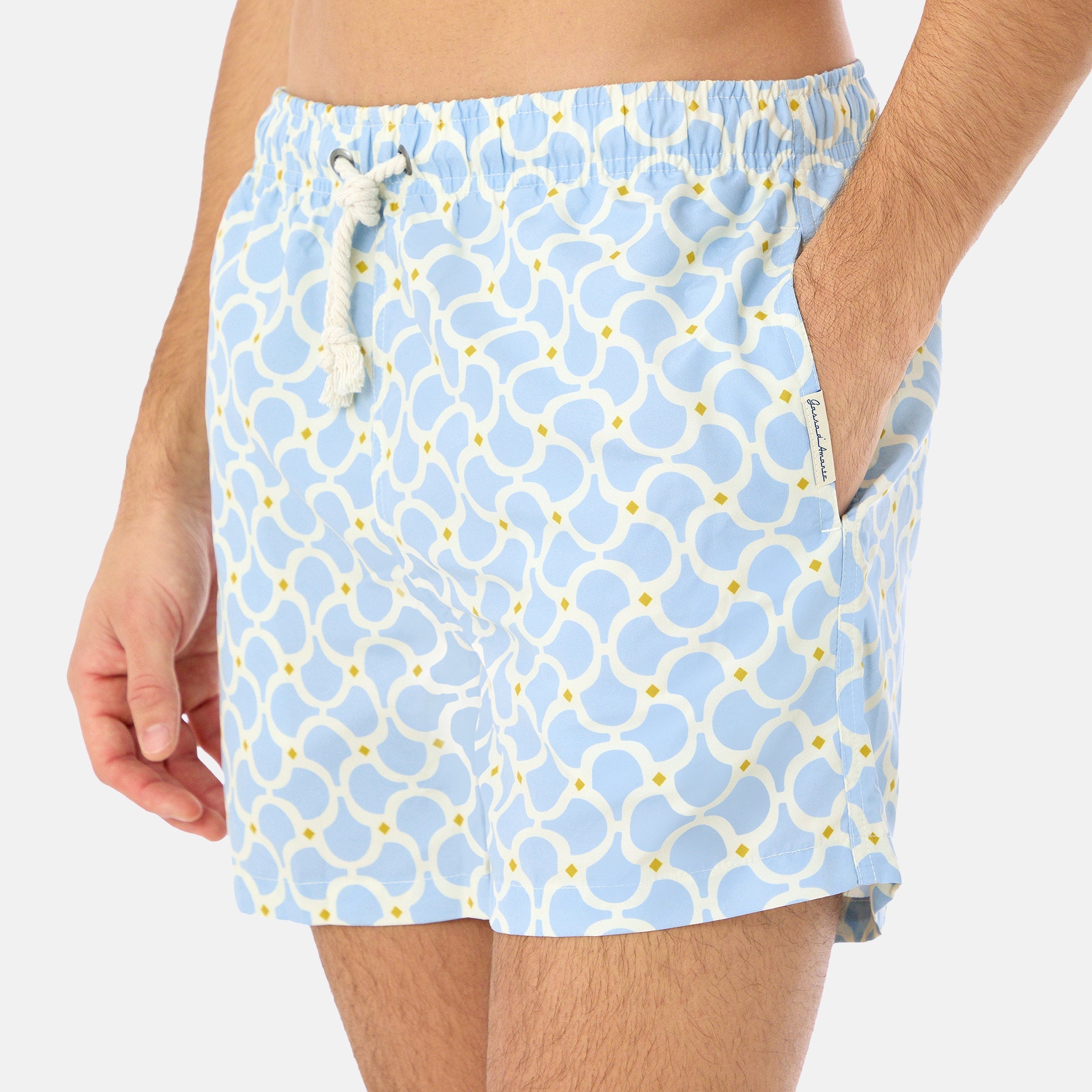 Nora Patterned Swim Short Azzurro