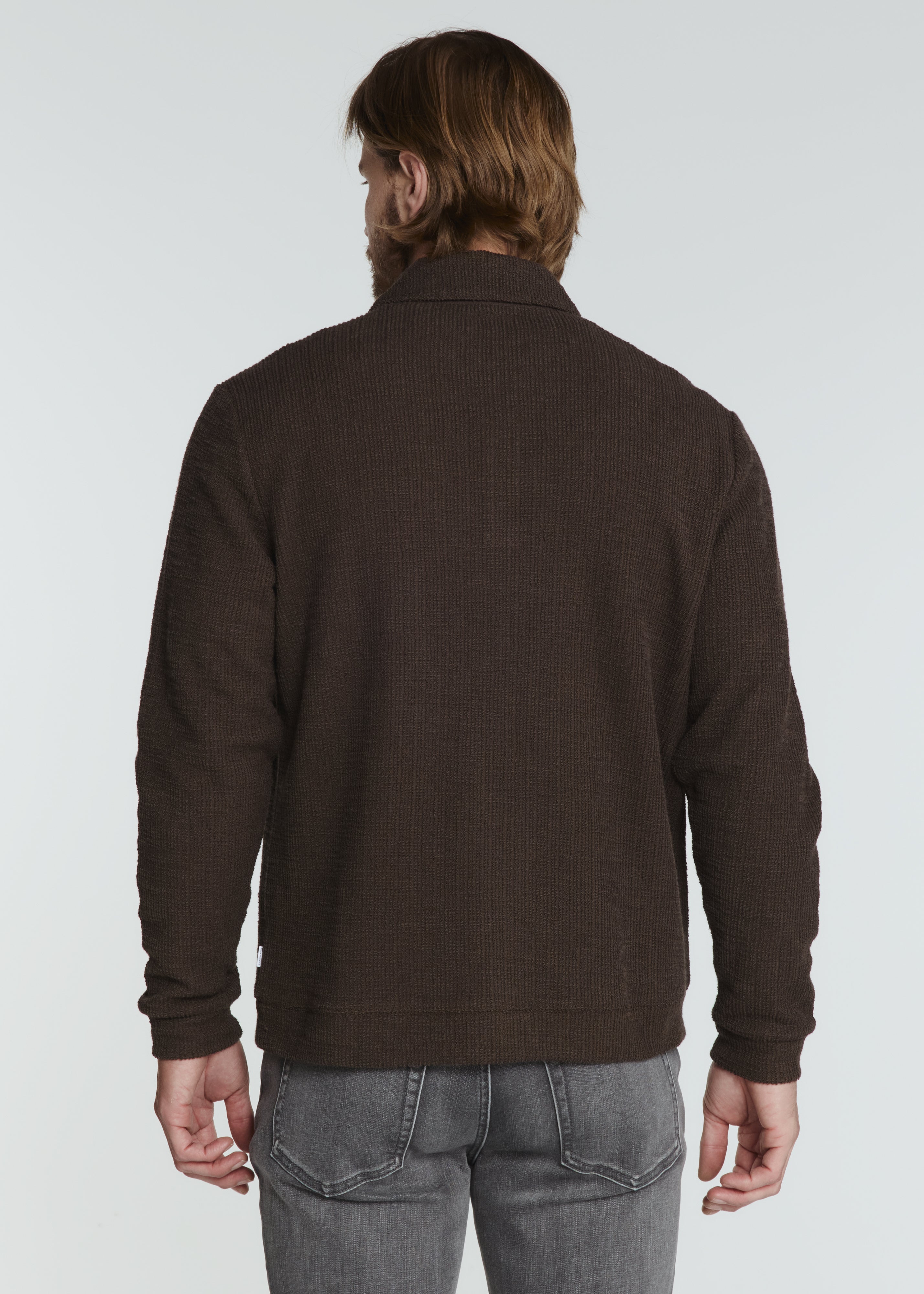 Monterey Textured L/S Polo Bark