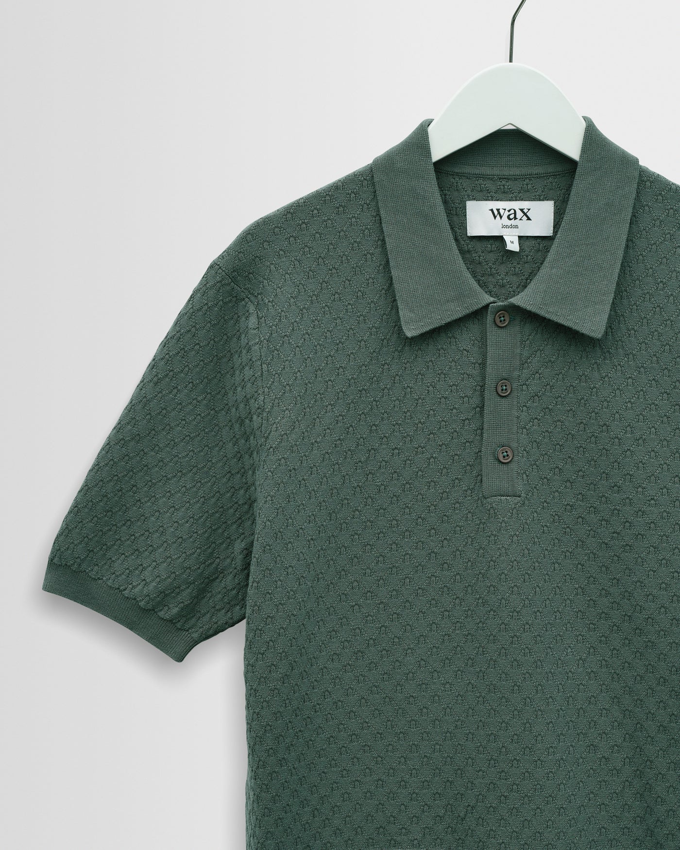 Naples Polo in Retro Diamond Cotton Sea Green