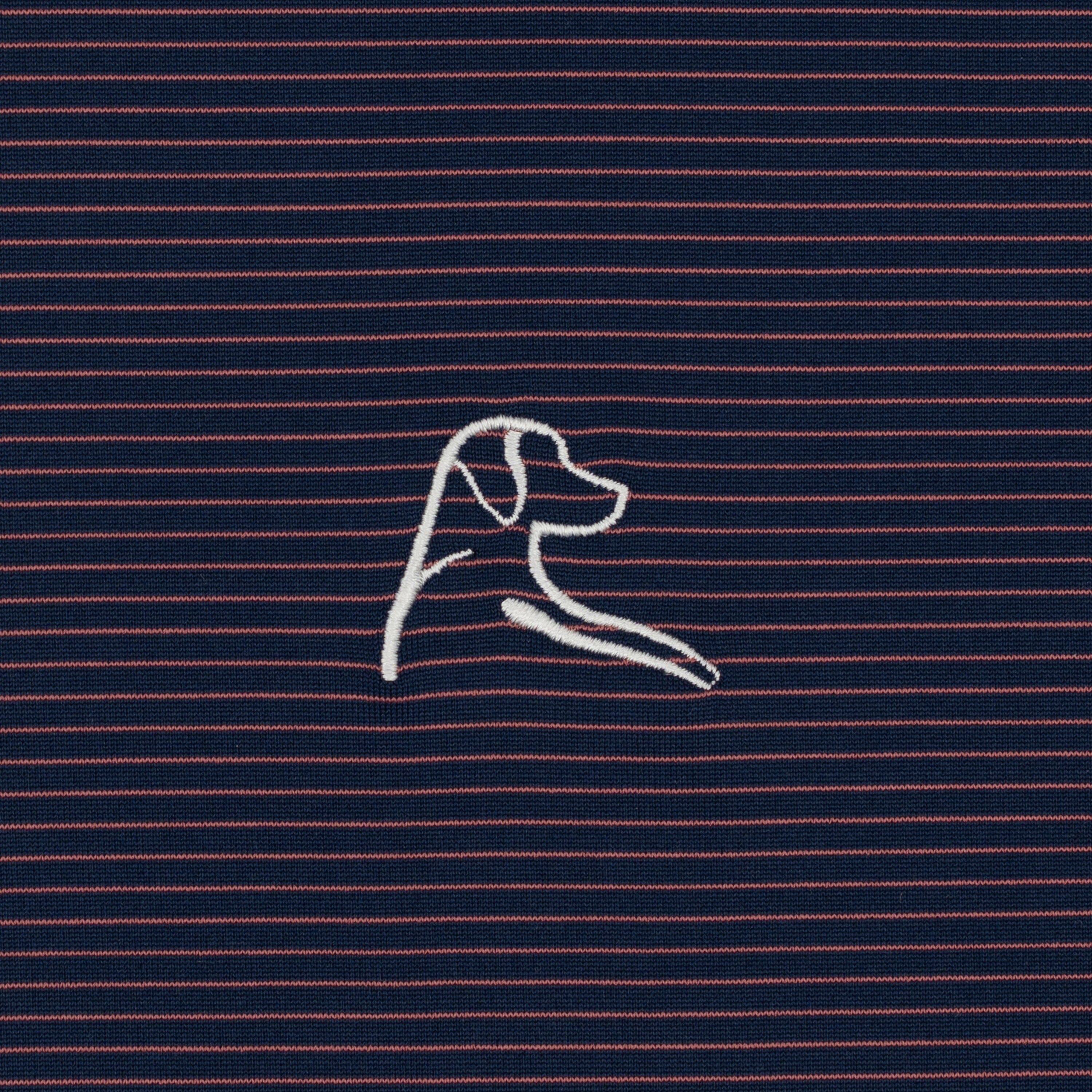 The Shell Stripe L/S Polo Fleet Navy/Rouge Red