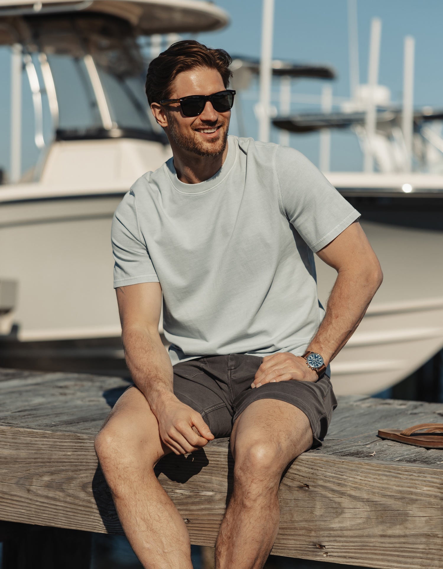 Lennox Jersey Relaxed Tee Misty Harbor