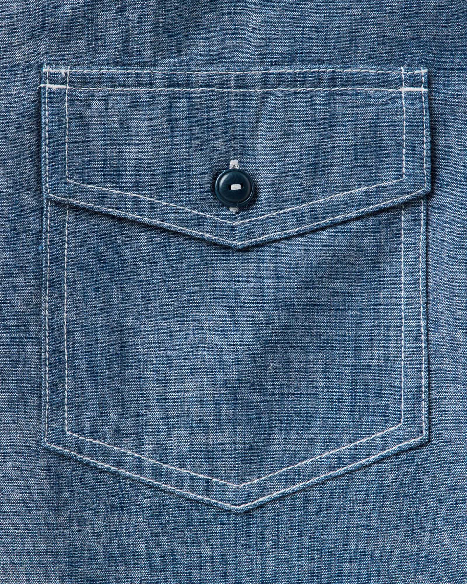 The Short Sleeve Crew Shirt Washed Indigo Chambray