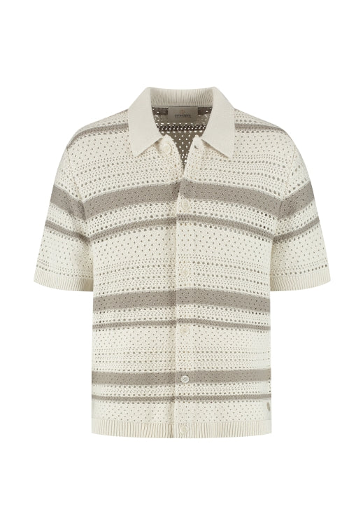 Mica Shortsleeve Knit Shirt Silver Birch
