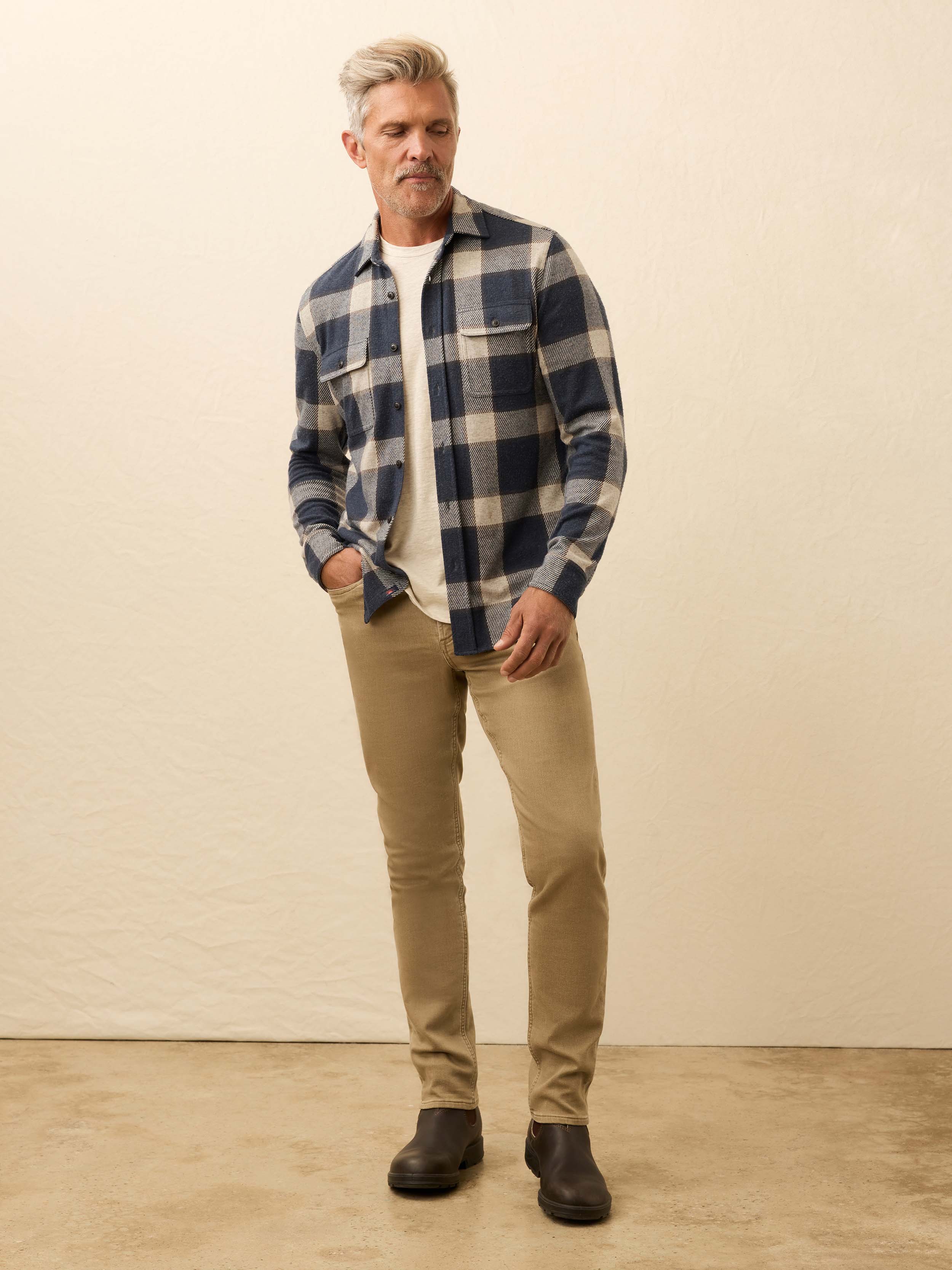 Legend Sweater Shirt Navy Cloud Plaid