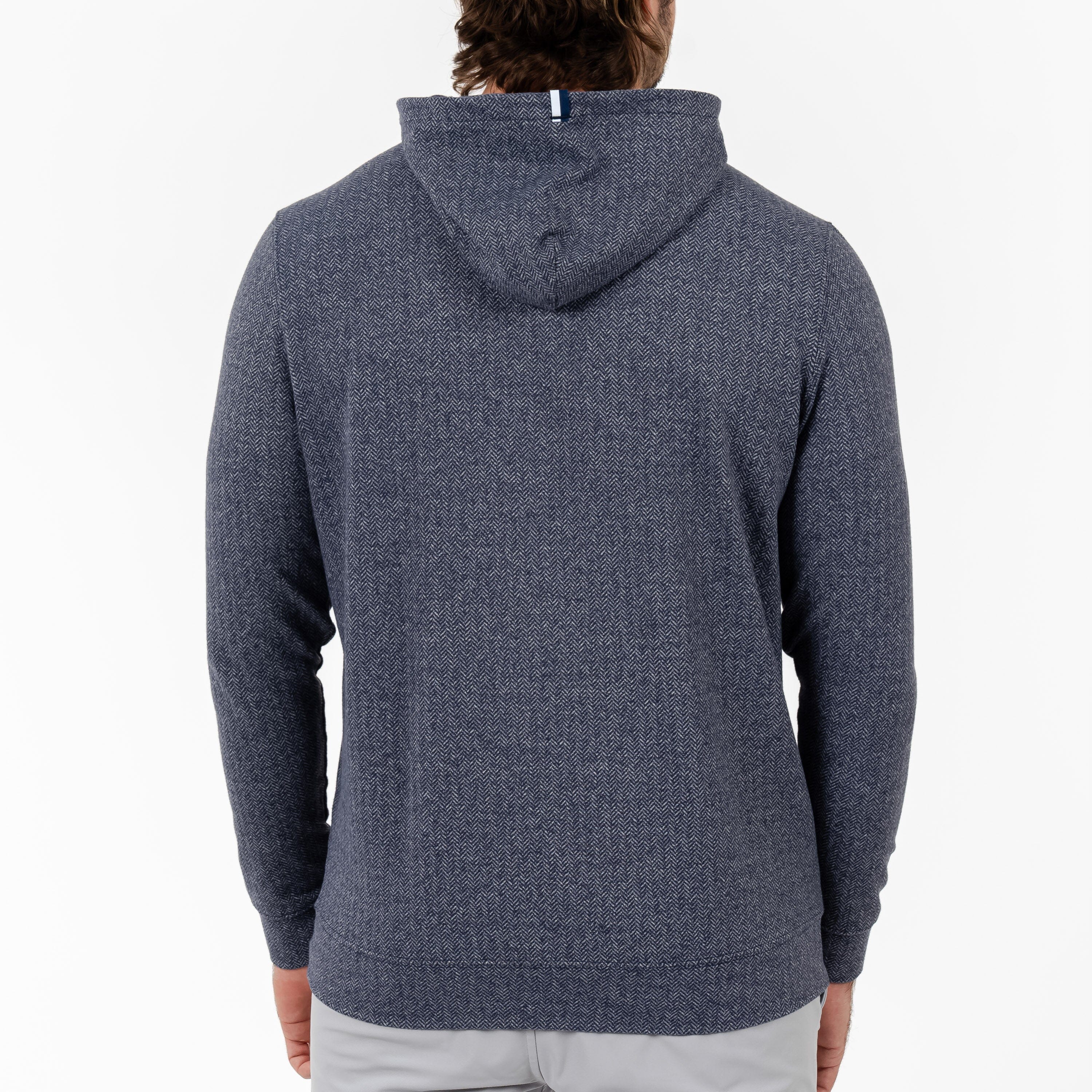 Herringbone Hoodie Fleet Navy/White