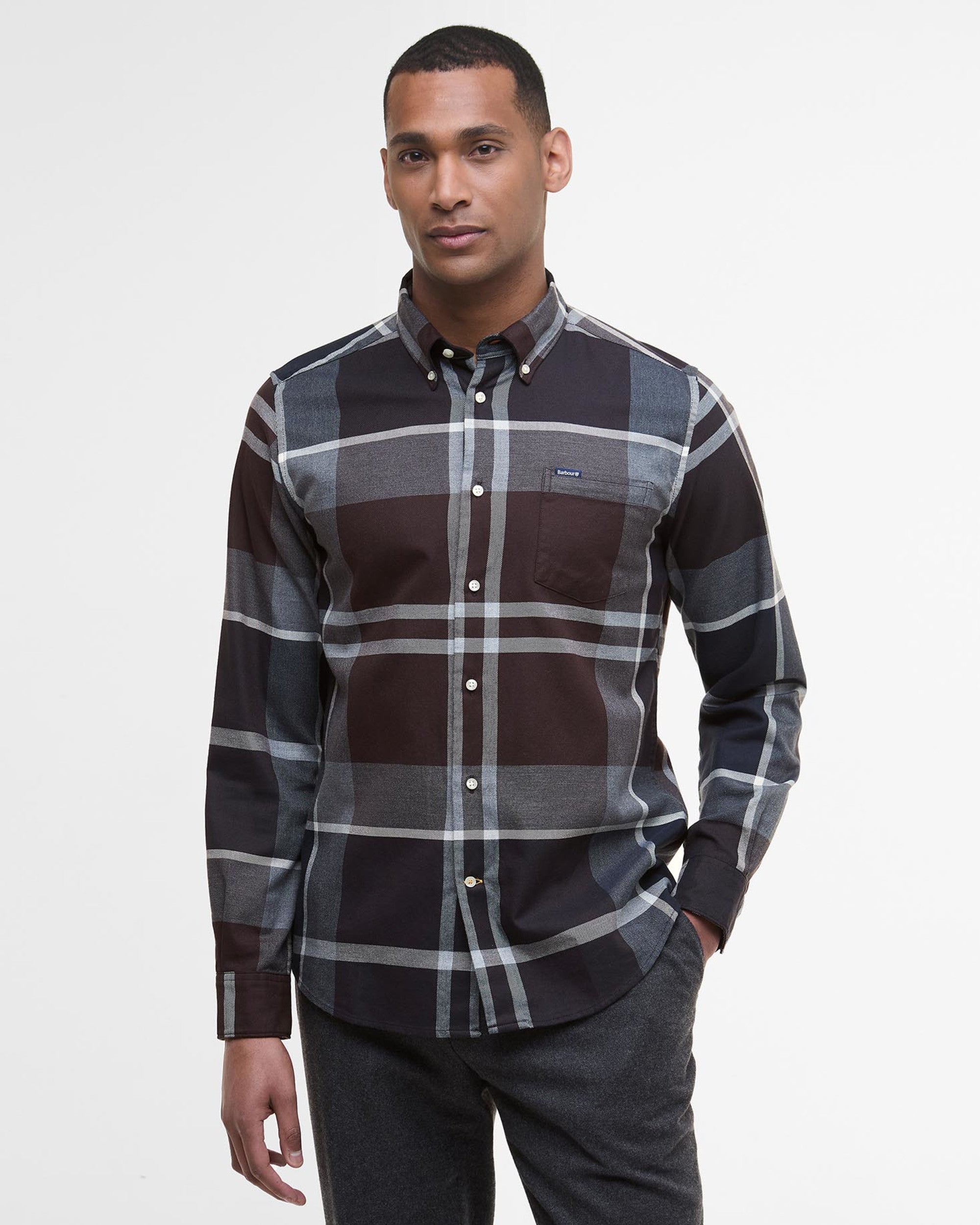 Dunoon Tailored Tartan Shirt Midnight Oak Tartan