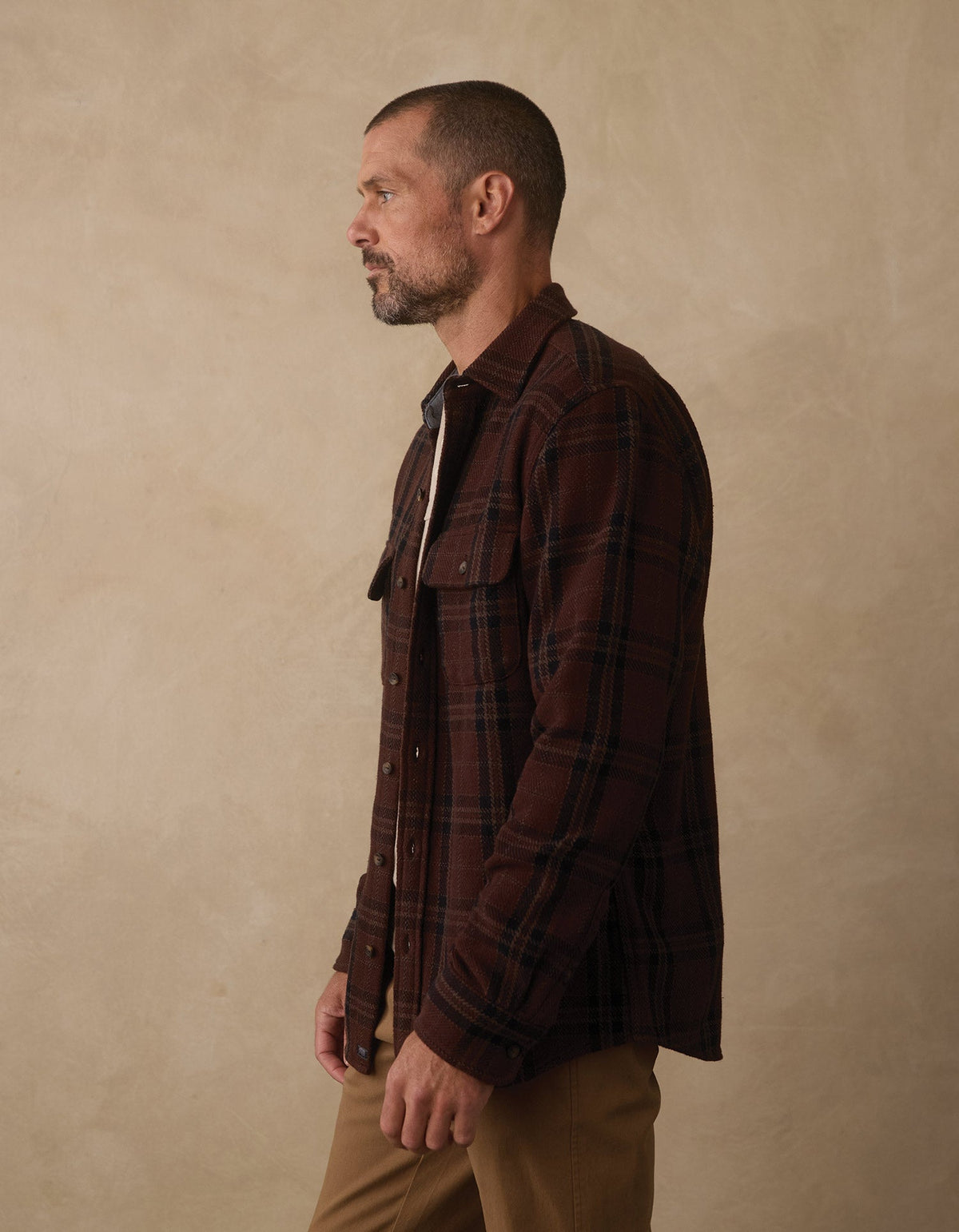 Mountain Textured Overshirt Spiced Brandy Plaid