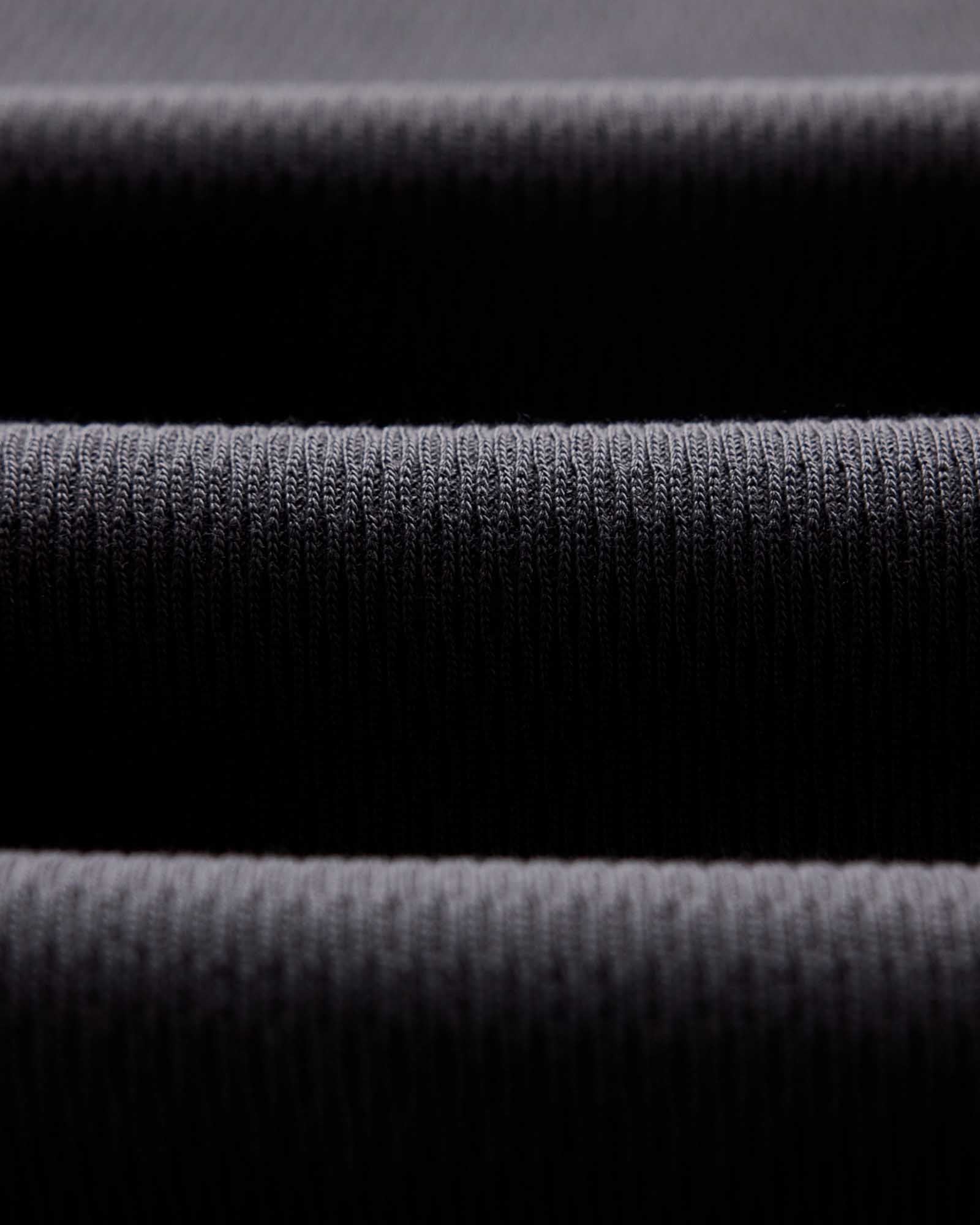 The Organic Cotton Waffle Crew Faded Black