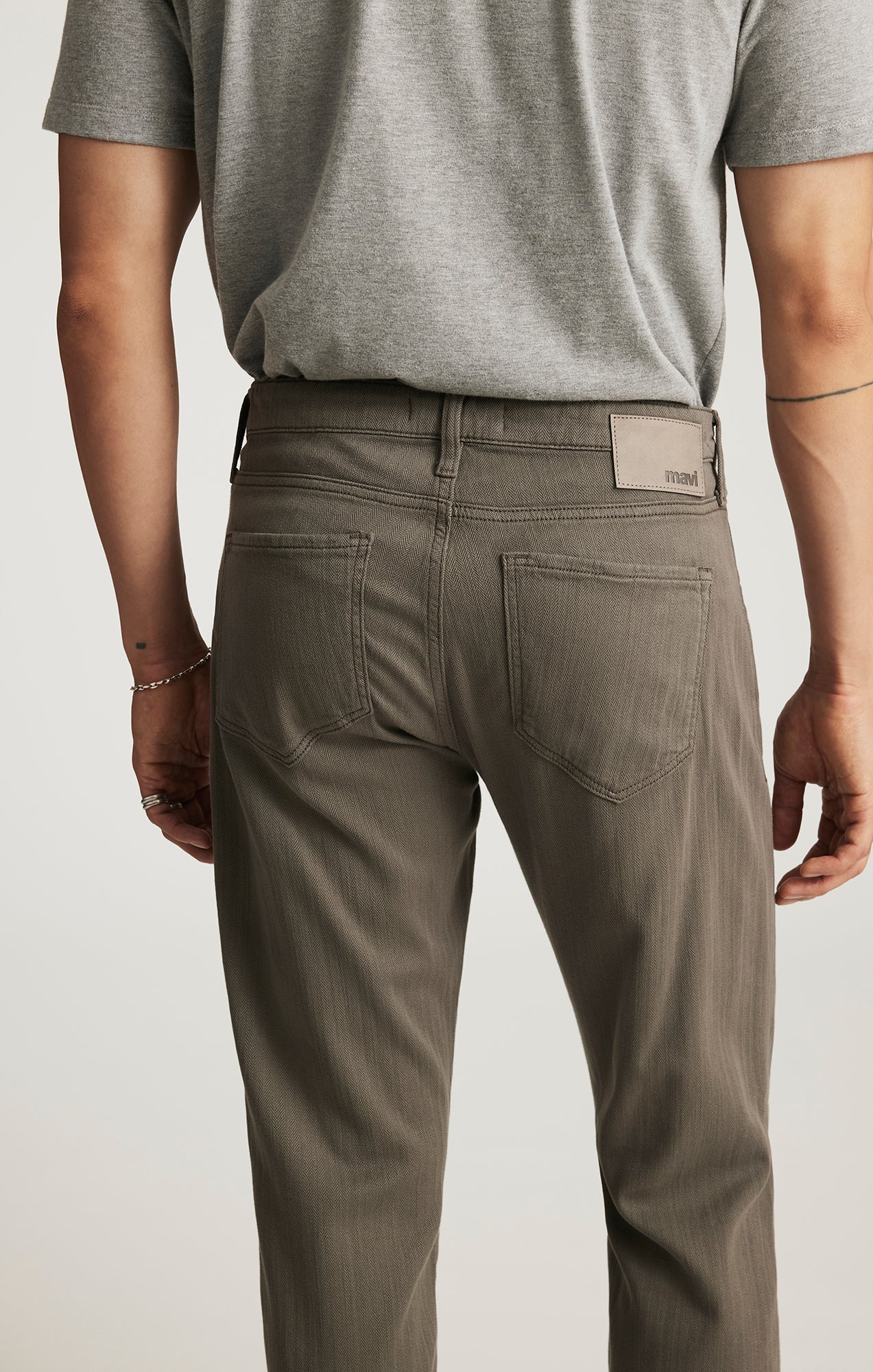 Marcus Slim Straight Leg Sage Herringbone