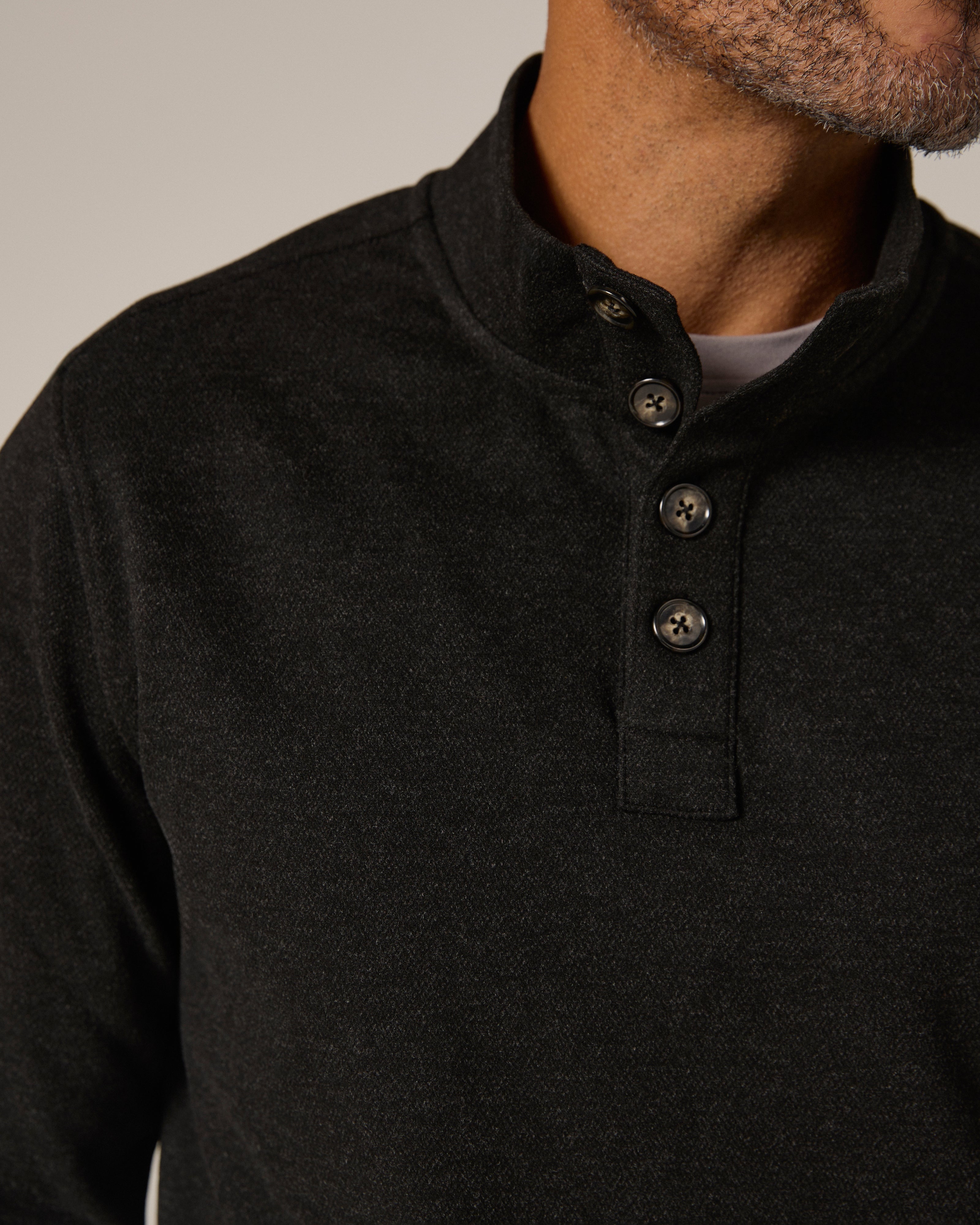 Stratton Textured Pullover Charcoal