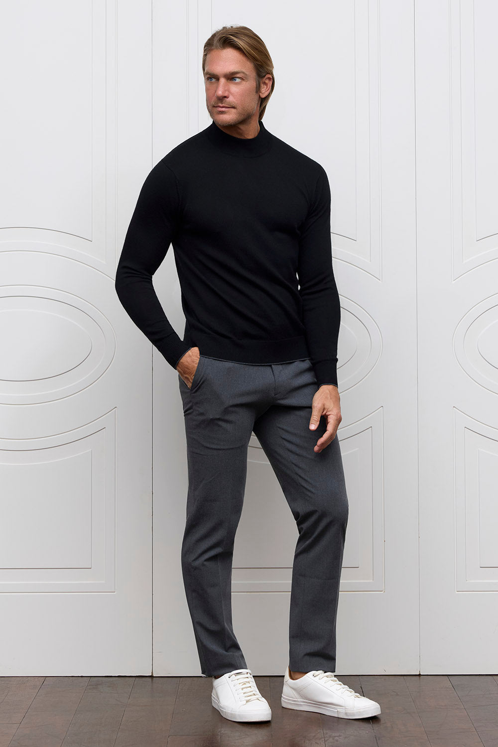Classic Merino Mockneck Black
