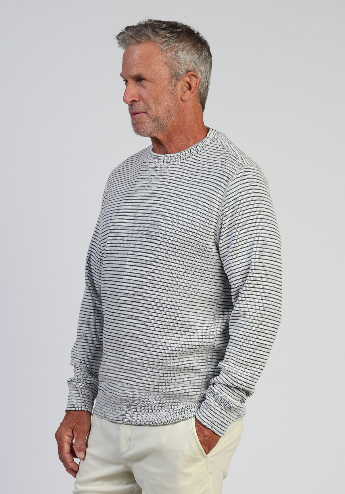 Baja Stripe Crewneck Blue