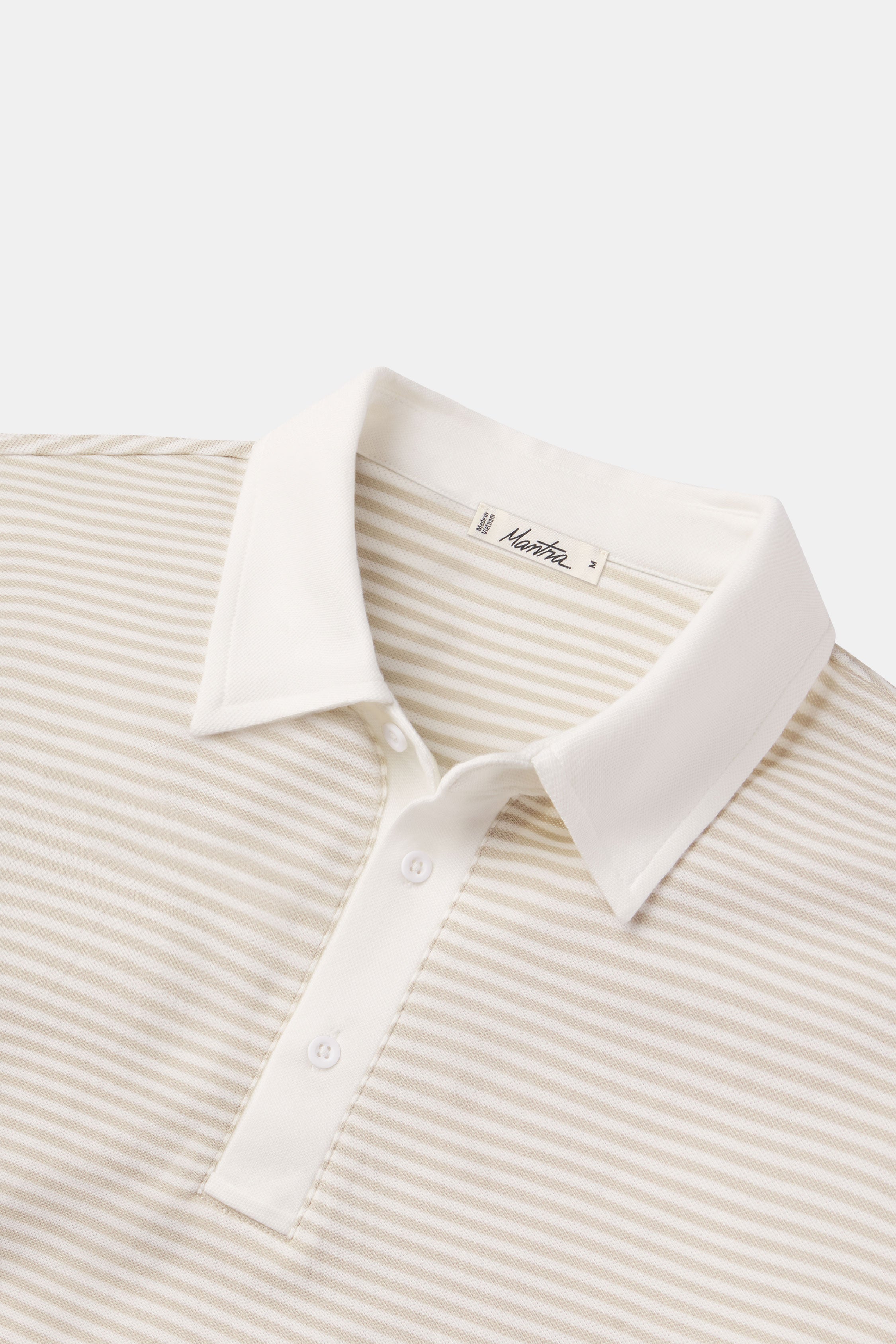 Pique Polo Cream Stripe
