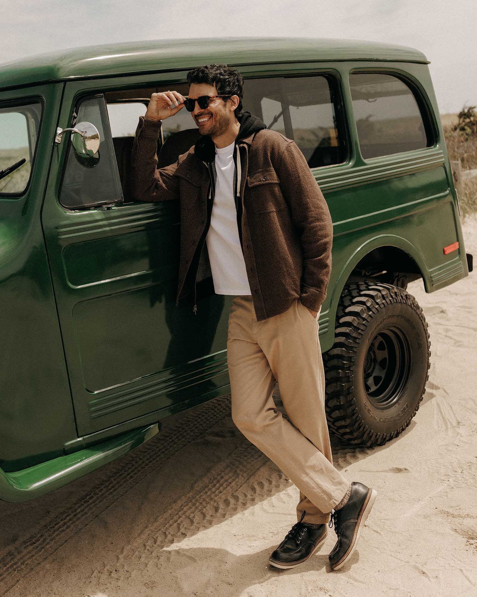 The Ledge Shirt in Linen Tweed Black Coffee