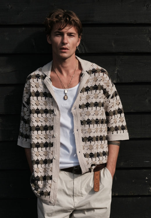 Lonell Knit Shirt Silver Birch