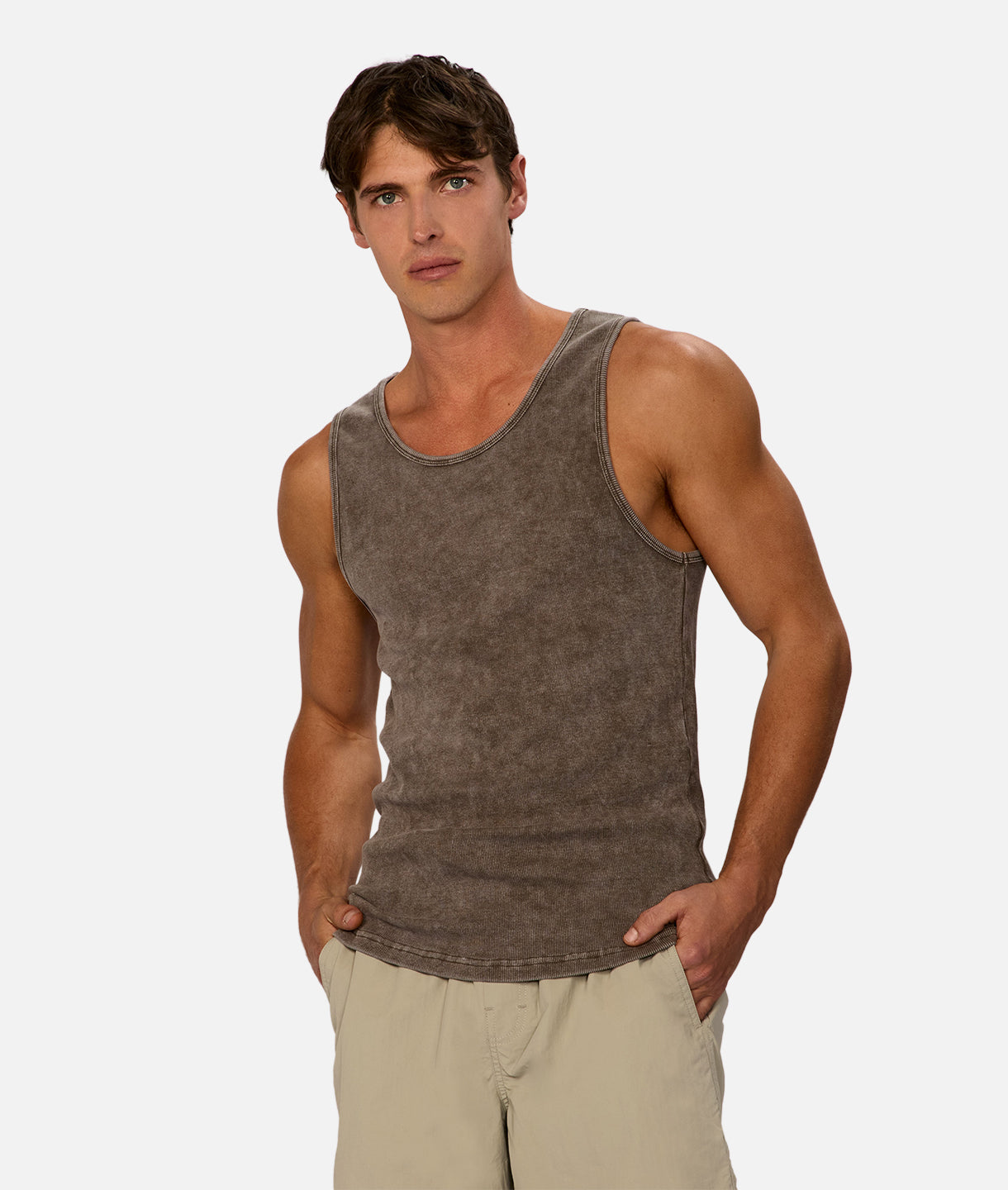 The Washed Brando Ribbed Singlet New Jungle