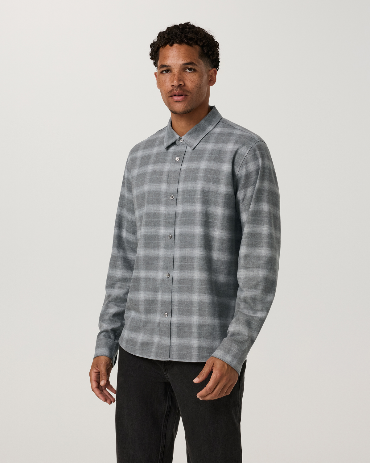 Midweight Flannel Shirt Grey Heather