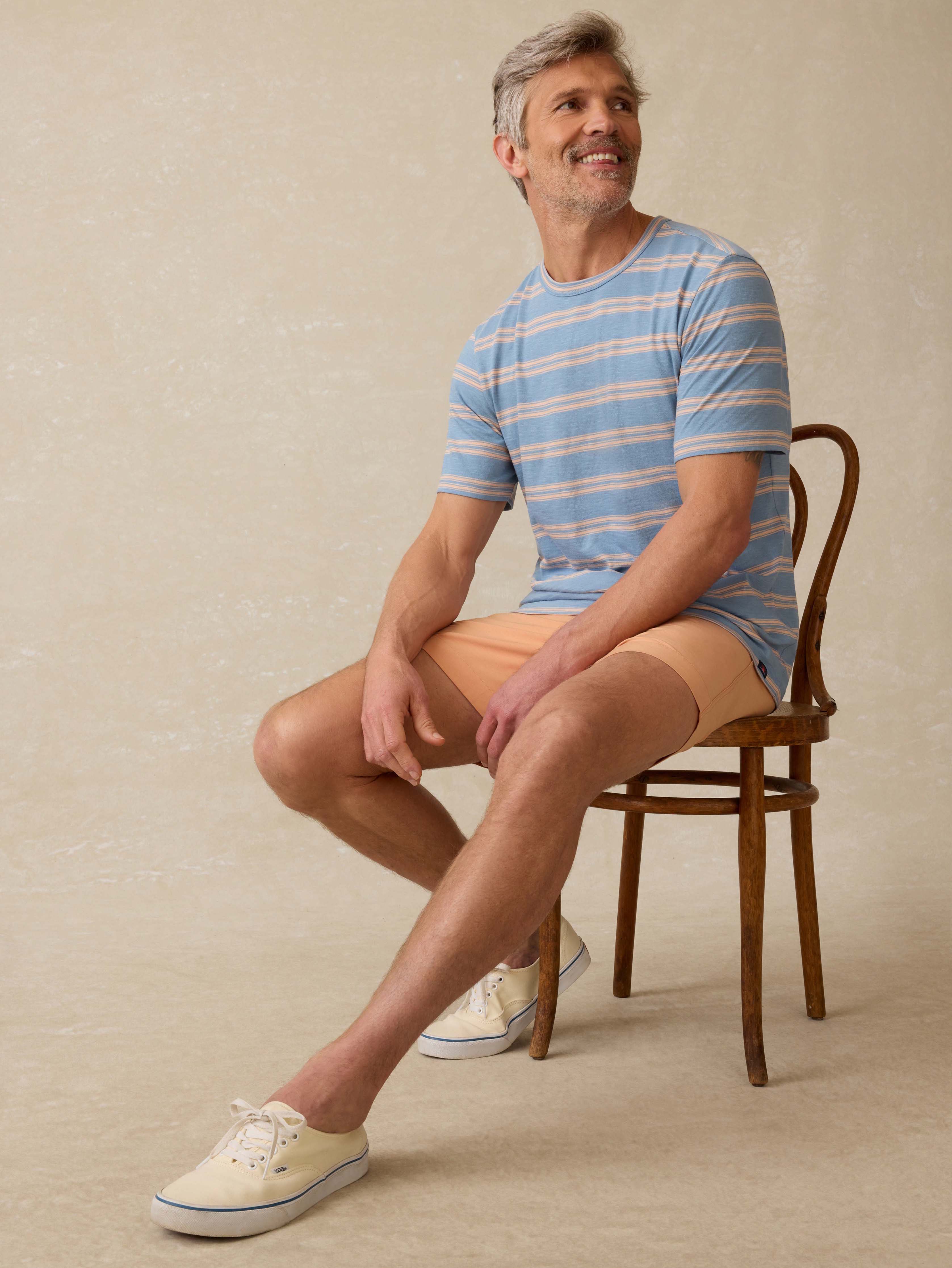 Sunwashed Tee Coast Coral Stripe