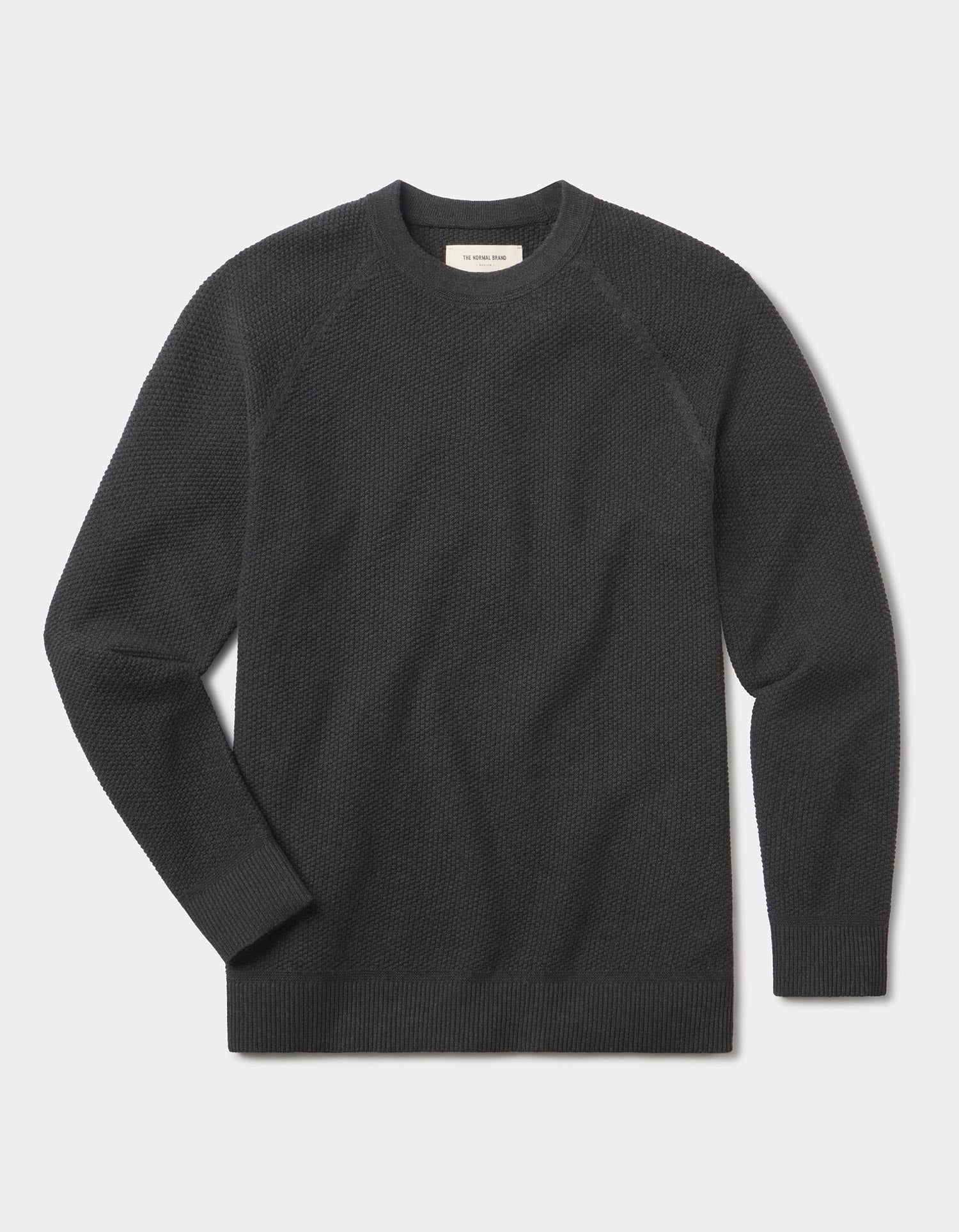 Coolmax Textured Crewneck Sweater Charcoal