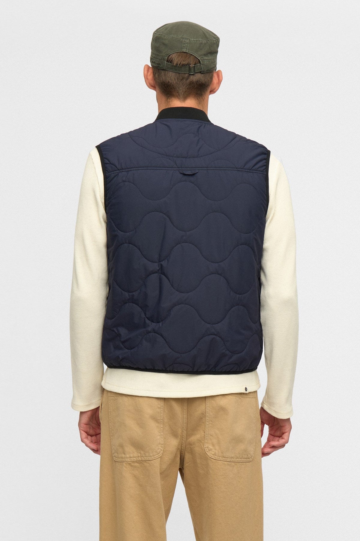 Akrobin Quilt Zip Front Vest Sky Captain