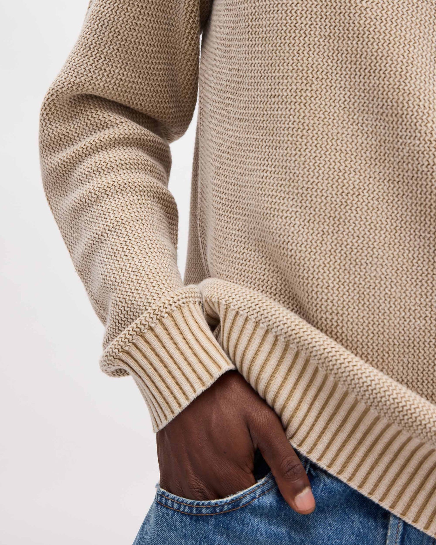 Dune Open Knit Sweater Khaki
