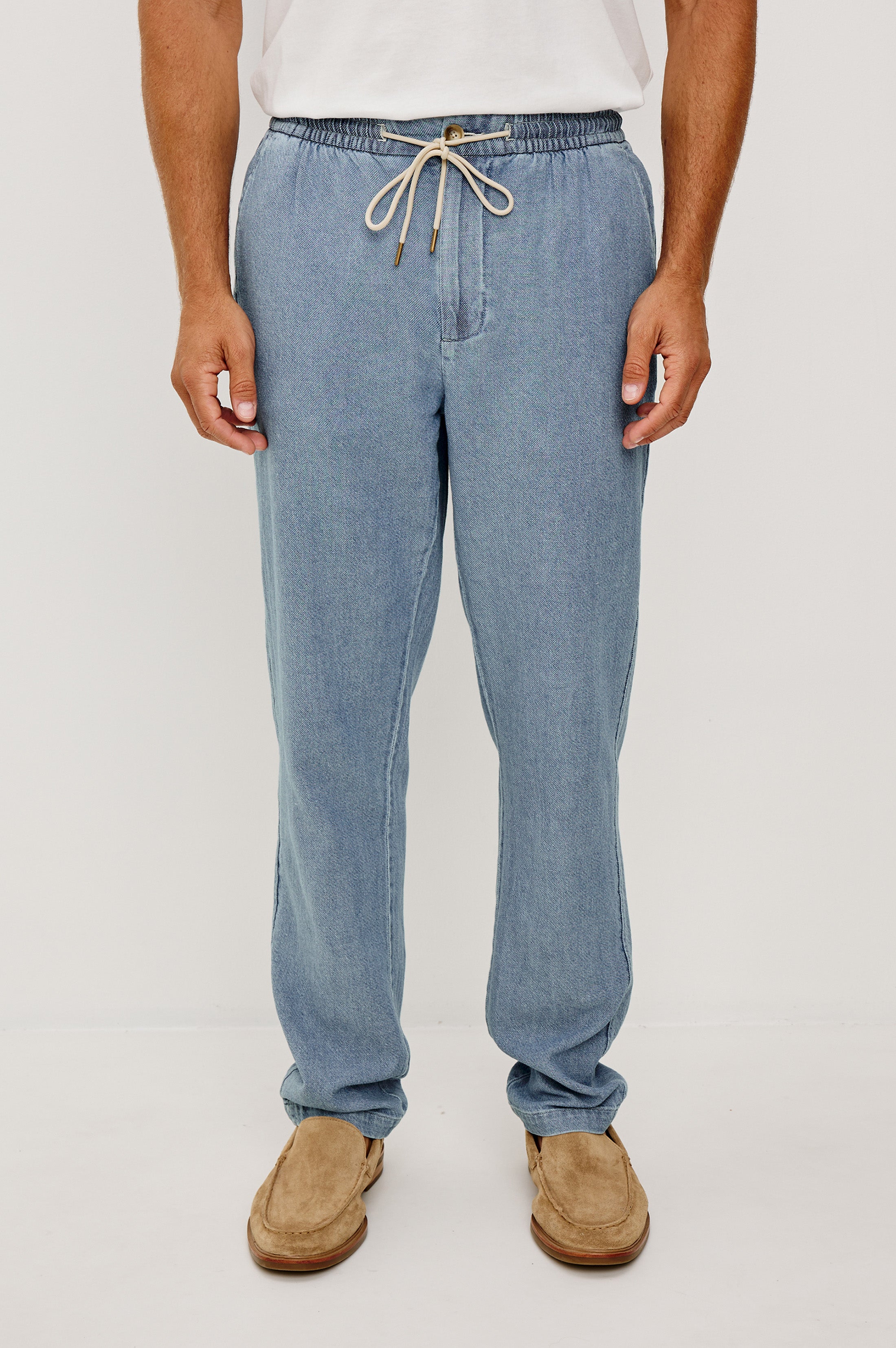 Callum Drawstring Pants Medium Wash Indigo