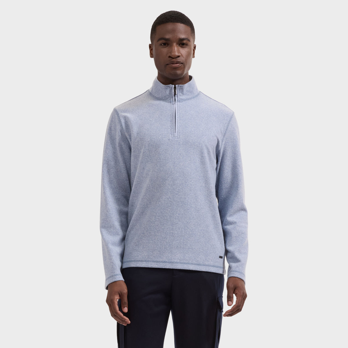 Knit Quarter Zip Sweater Steel