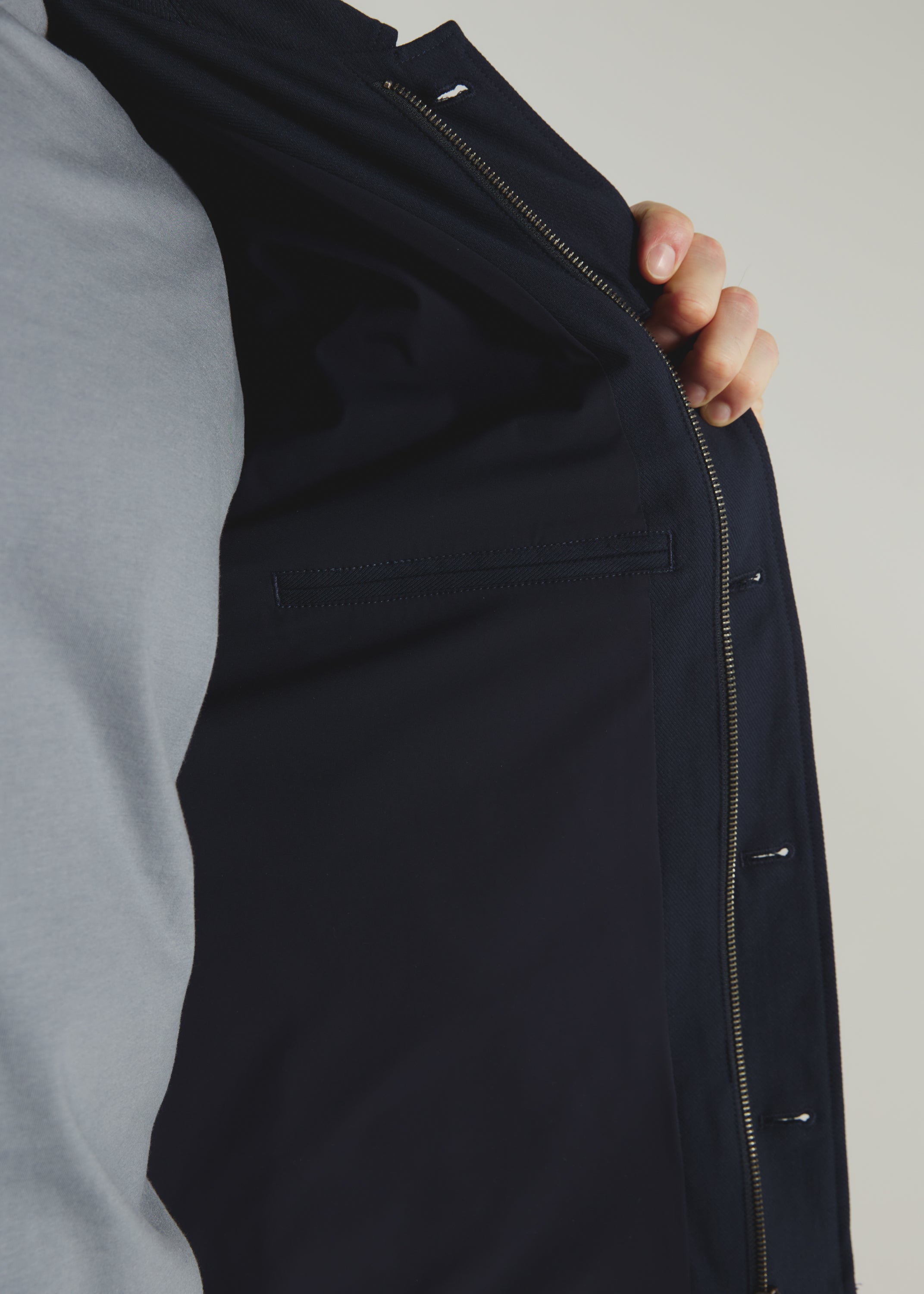 Baron Button Front Jacket Navy