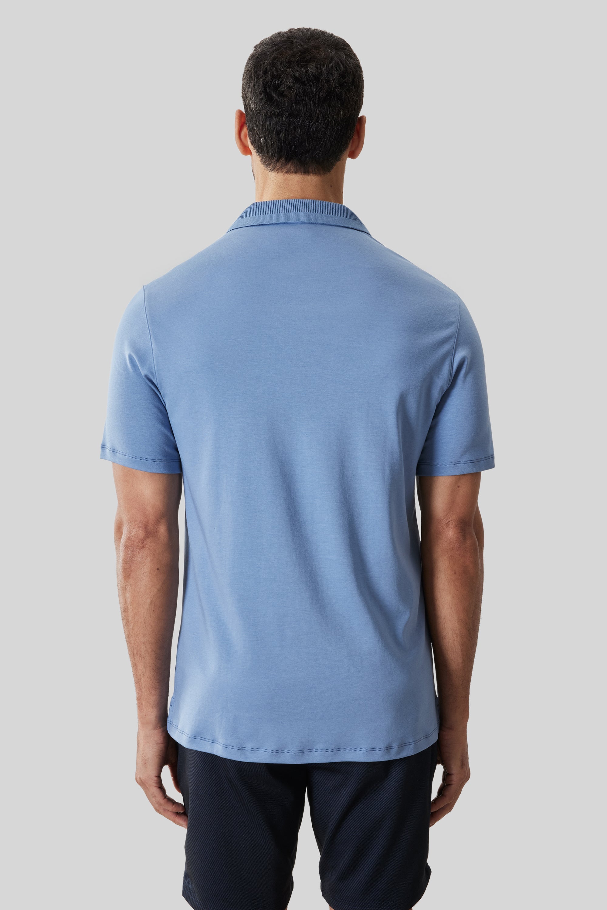 Georgia SS Polo Textured Washed Blue