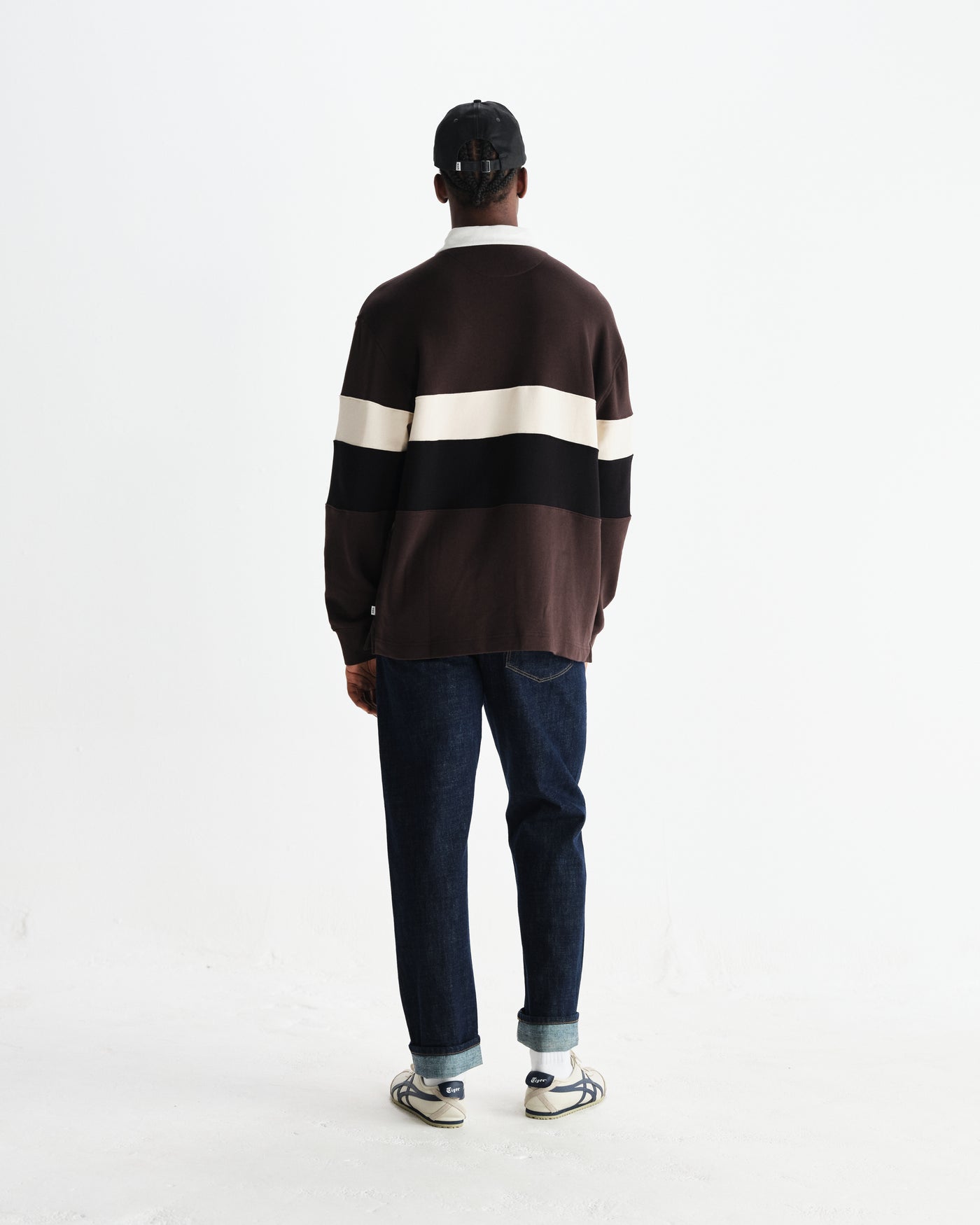 Rowhill Rugby Shirt - Paneled Loopback Brown/Black