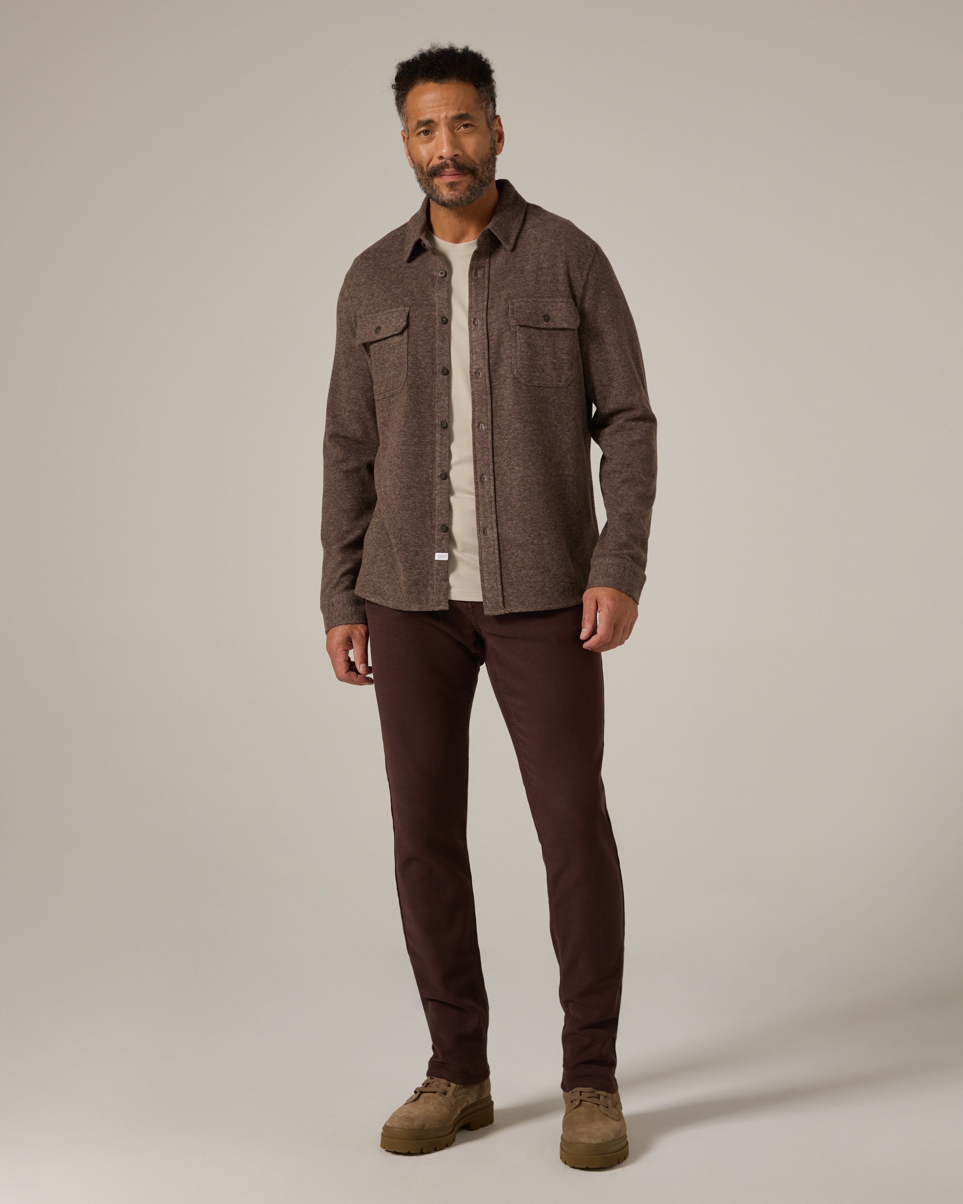 Generation Long Sleeve Marled Shirt Walnut