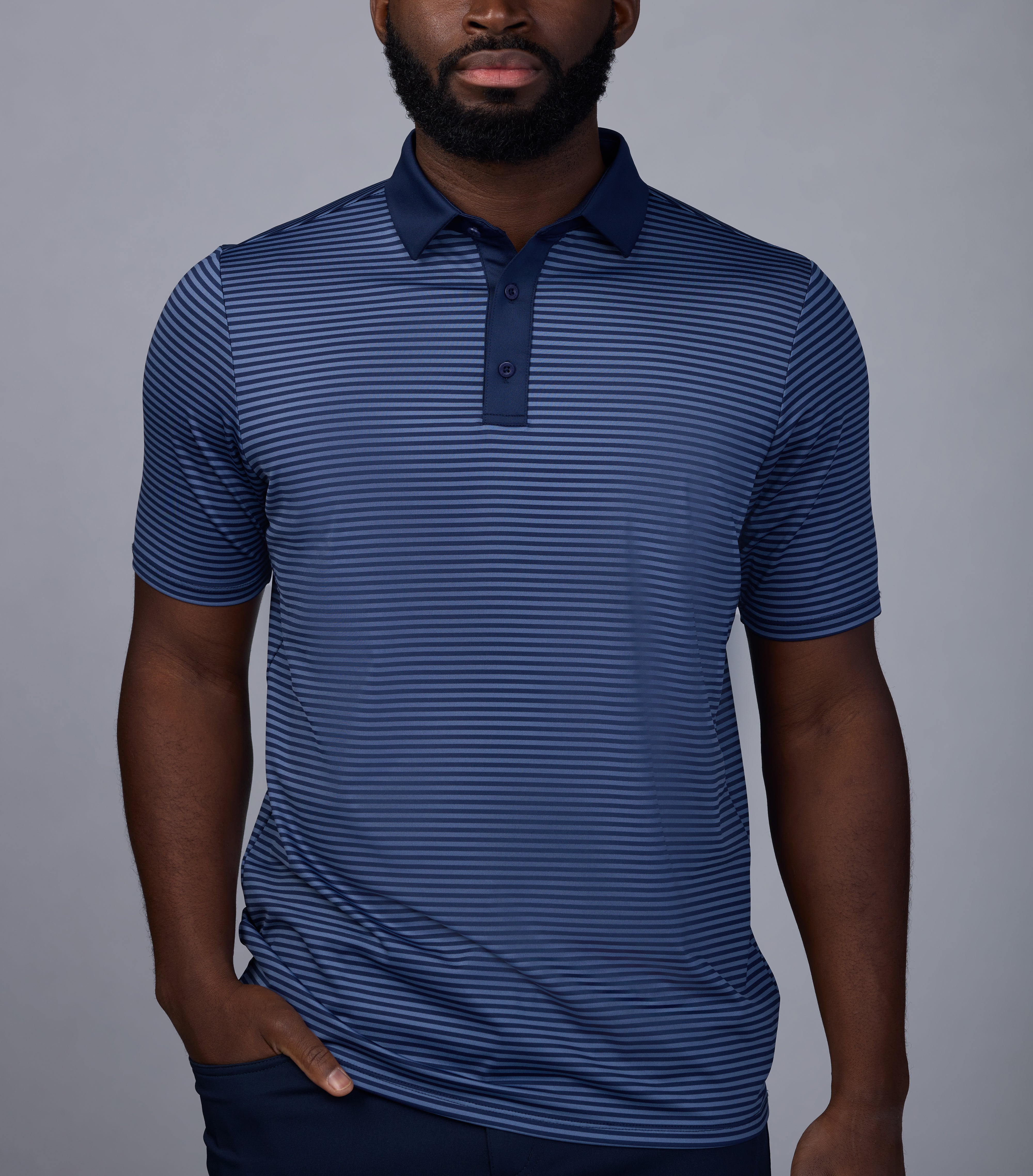Traverse Stripe Polo Tempest